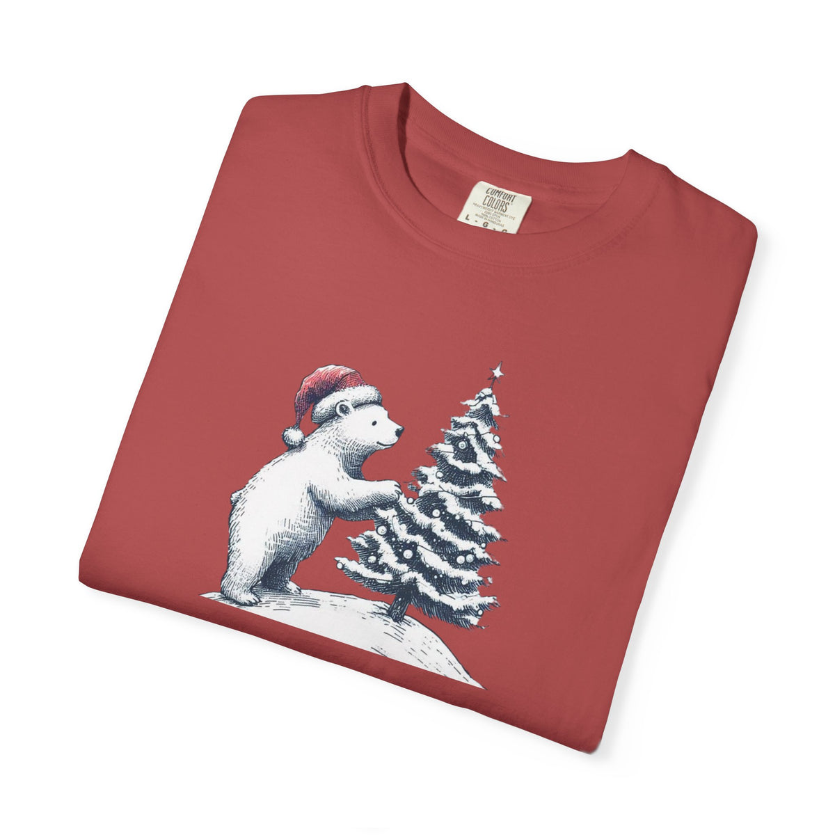 Polar Bear Christmas T-Shirt | Christmas Tree Comfort Colors Tee
