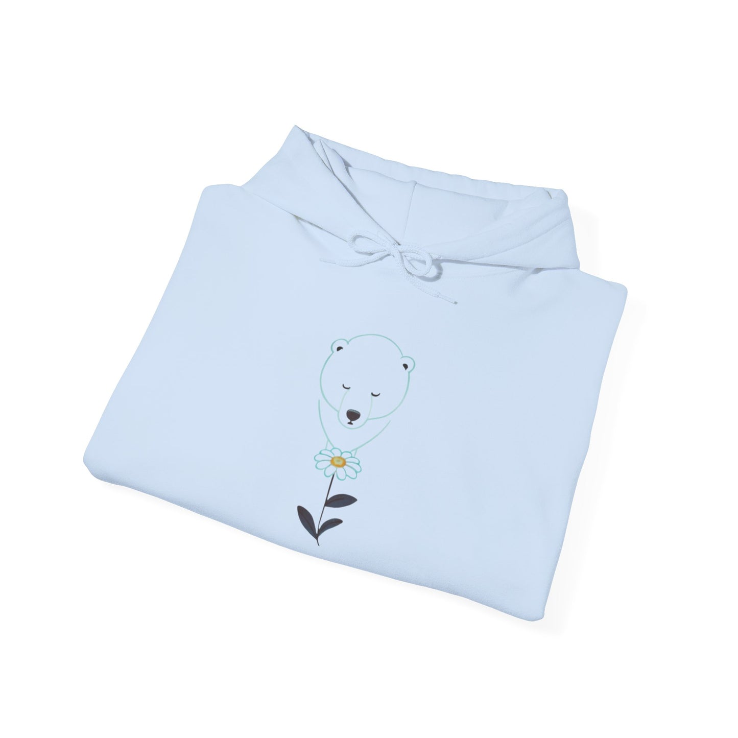 Minimalist Polar Bear & Daisy Hoodie