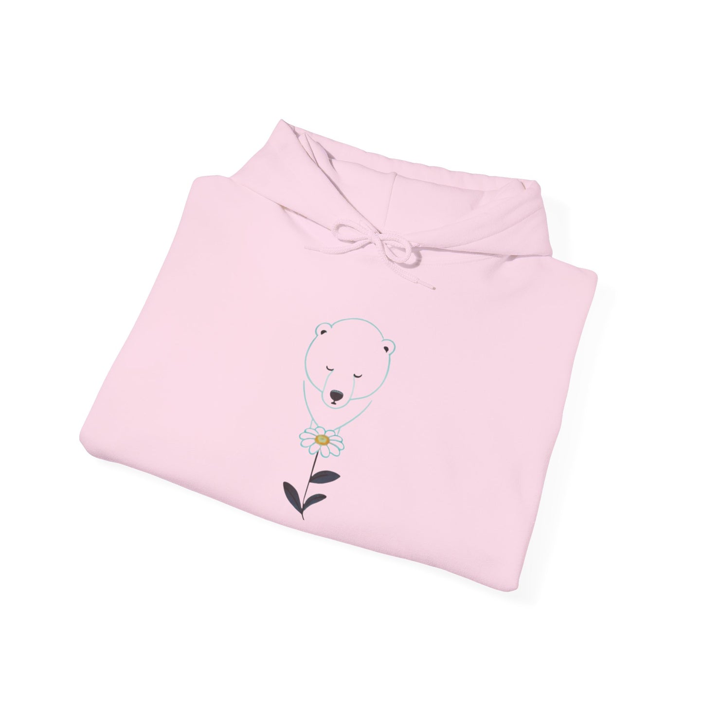 Minimalist Polar Bear & Daisy Hoodie