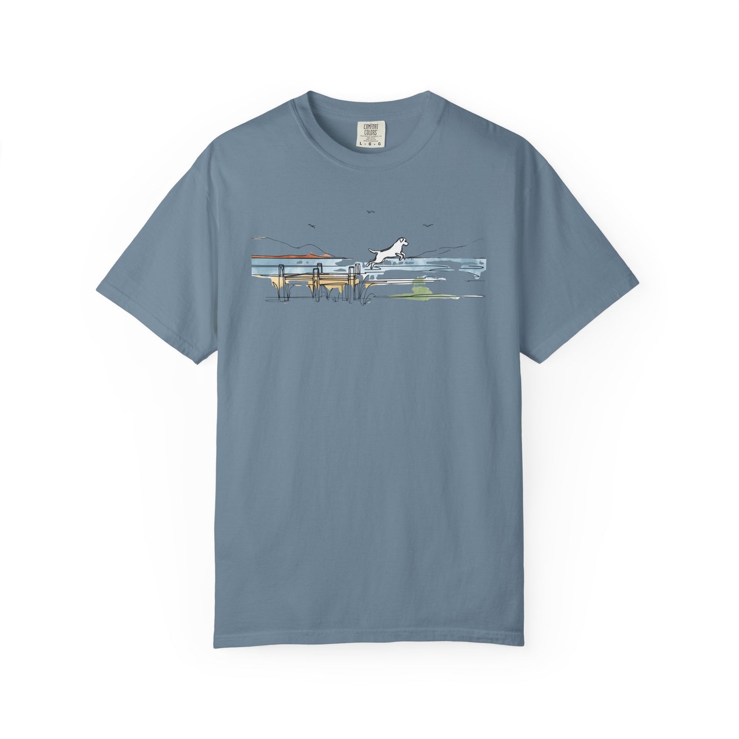Watercolor Lake Dog Tee