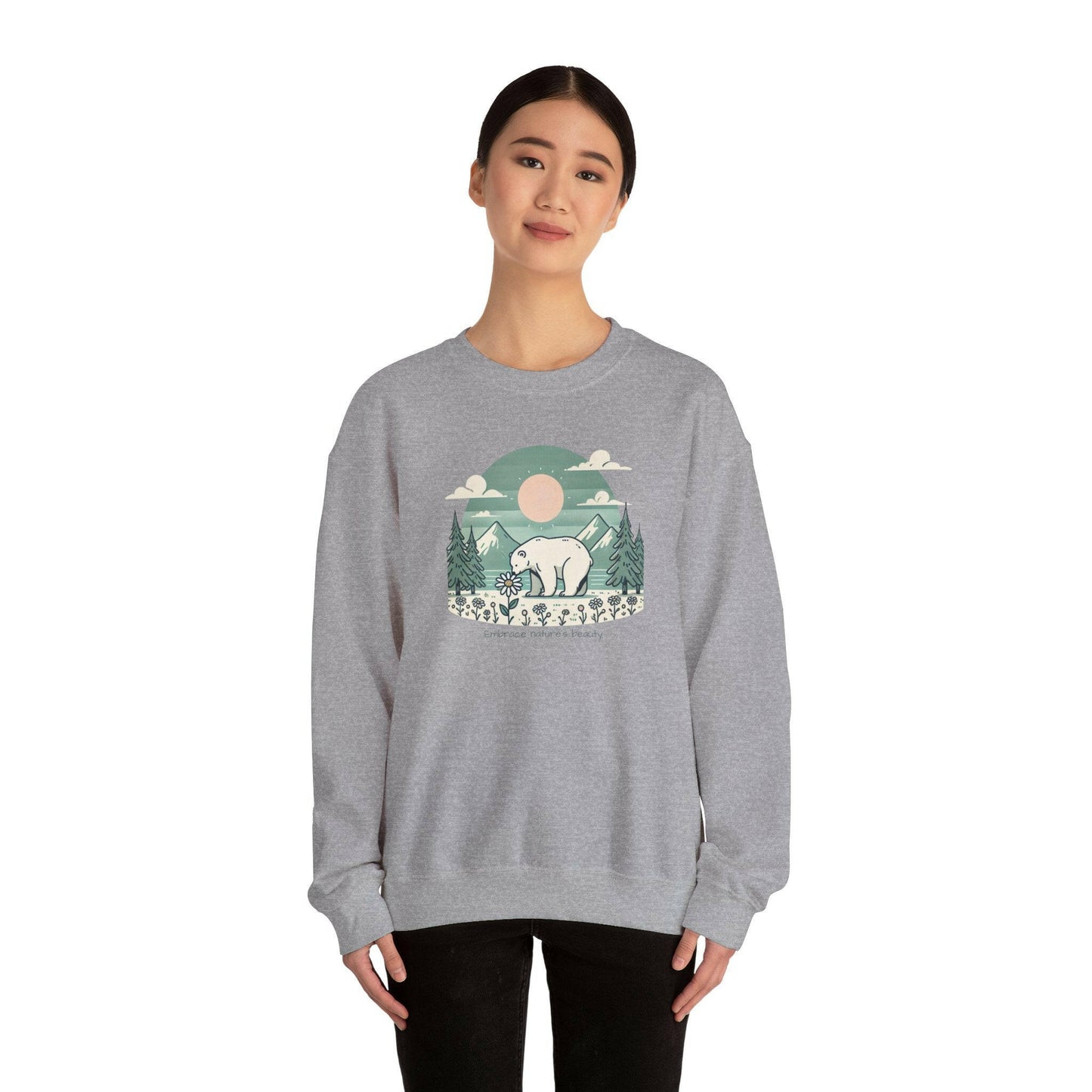 Polar Bear Sweatshirt - Nature-Inspired Unisex Crewneck