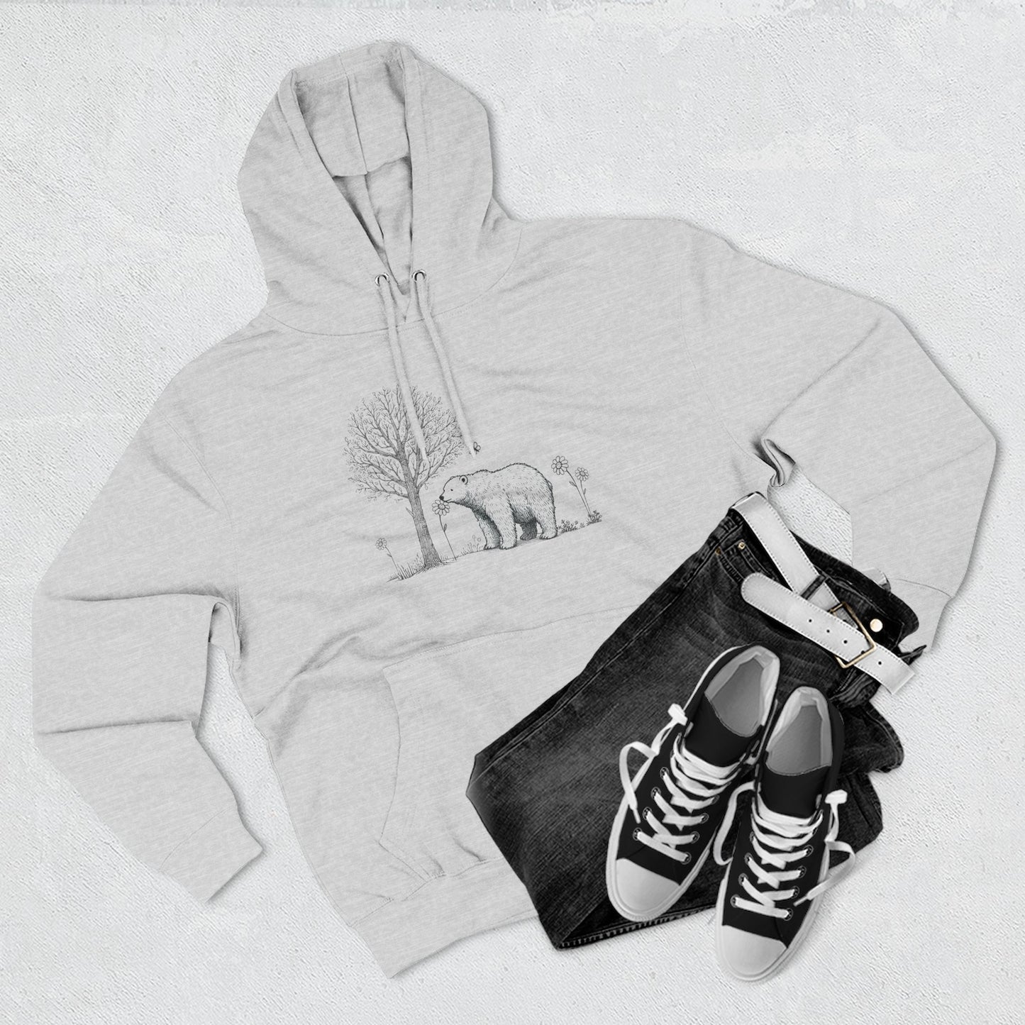 Wildflower Polar Bear Hoodie