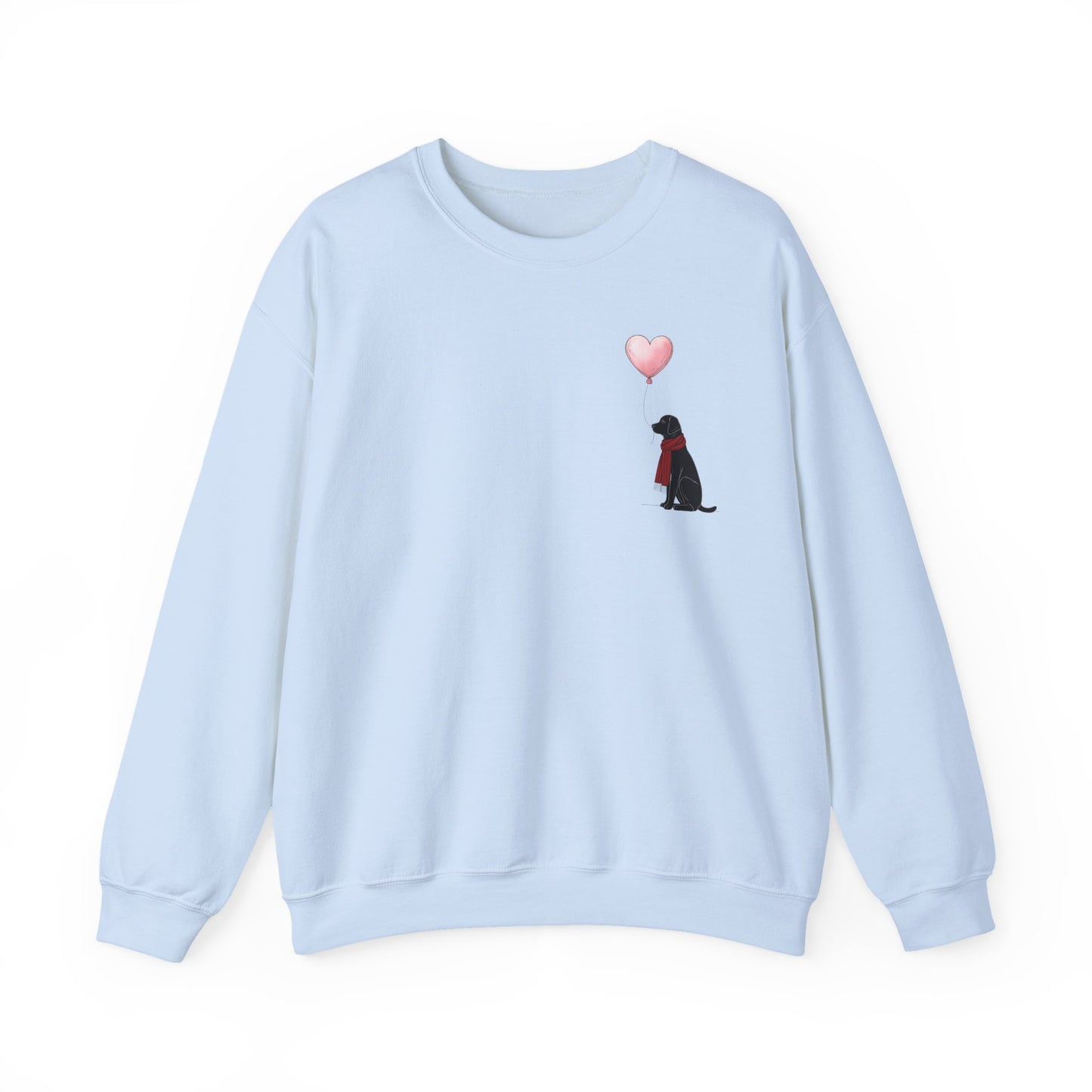 Black Labrador with Heart Balloon Sweatshirt