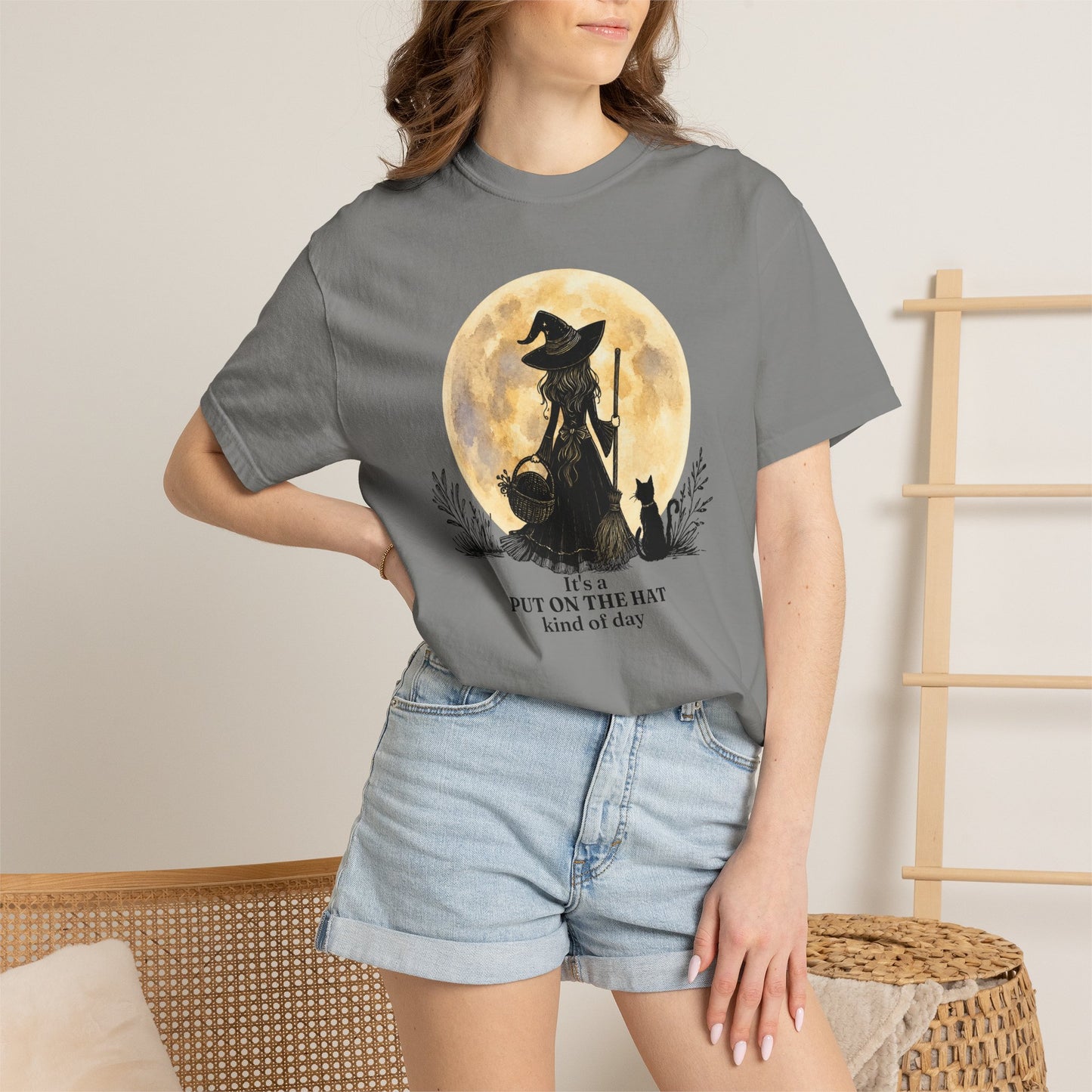 It's a Put on the Hat Kind of Day | Comfort Colors® Witch Graphic T-Shirt