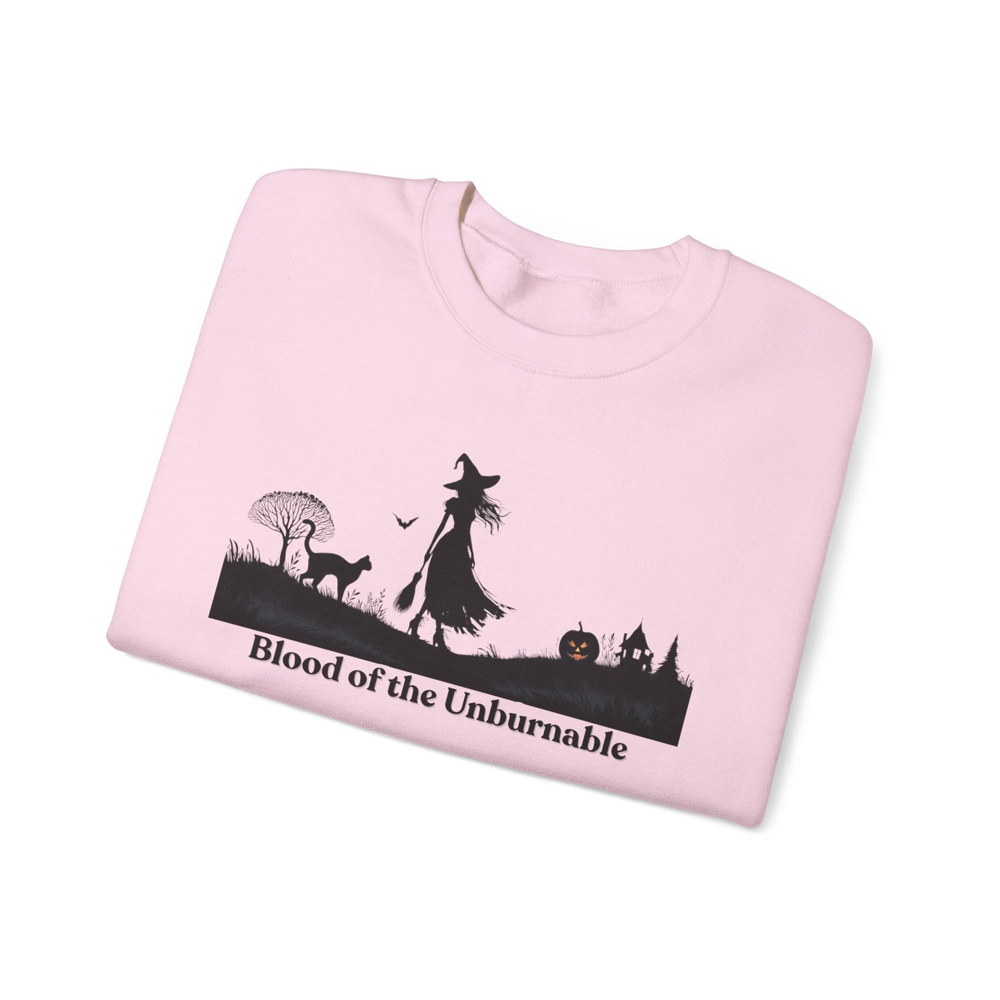Blood of the Unburnable Witch Sweatshirt, Gothic Halloween Crewneck, Dark Witchy Sweater