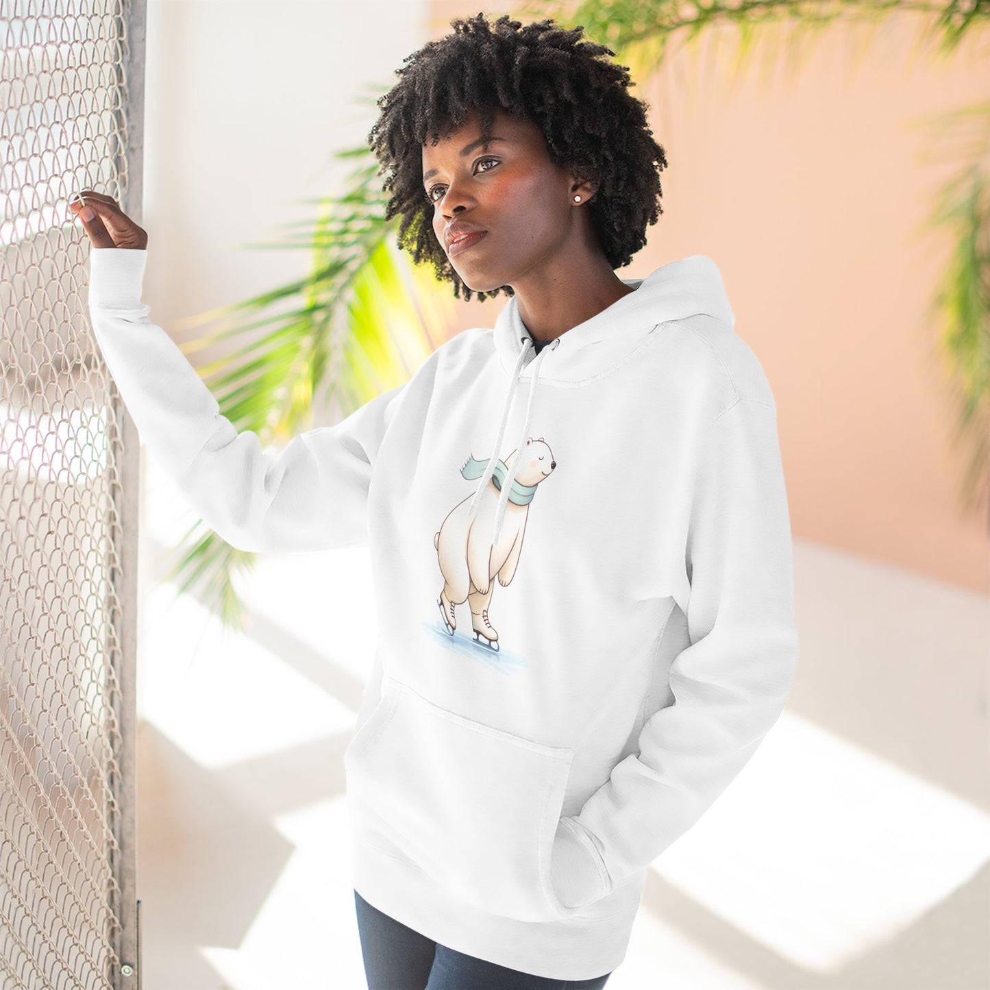 Ice Skating Polar Bear Hoodie