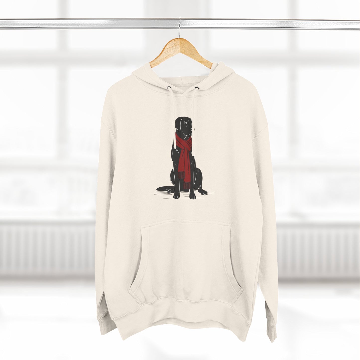 Black Lab Red Scarf Hoodie