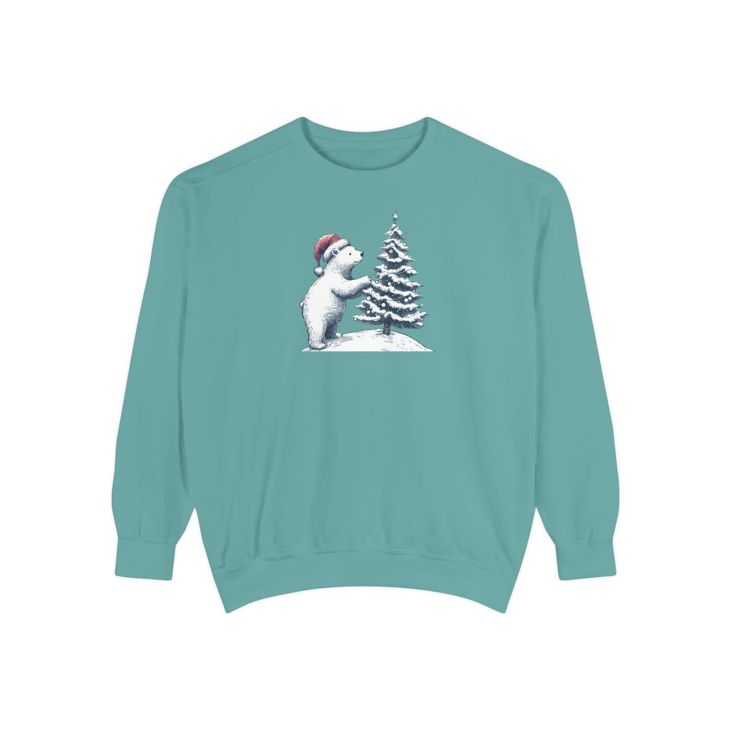 Comfort Colors Polar Bear Christmas Tree Tee