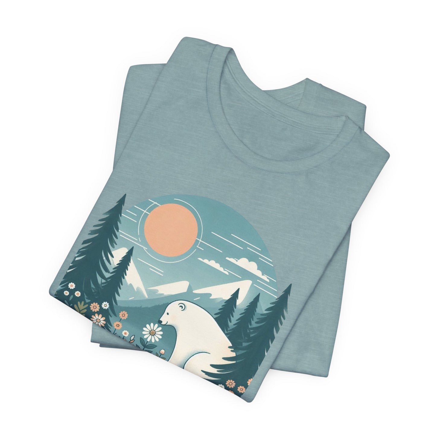 Polar Bear Mountain Nature Tee| Polar Bear Wildflower Graphic