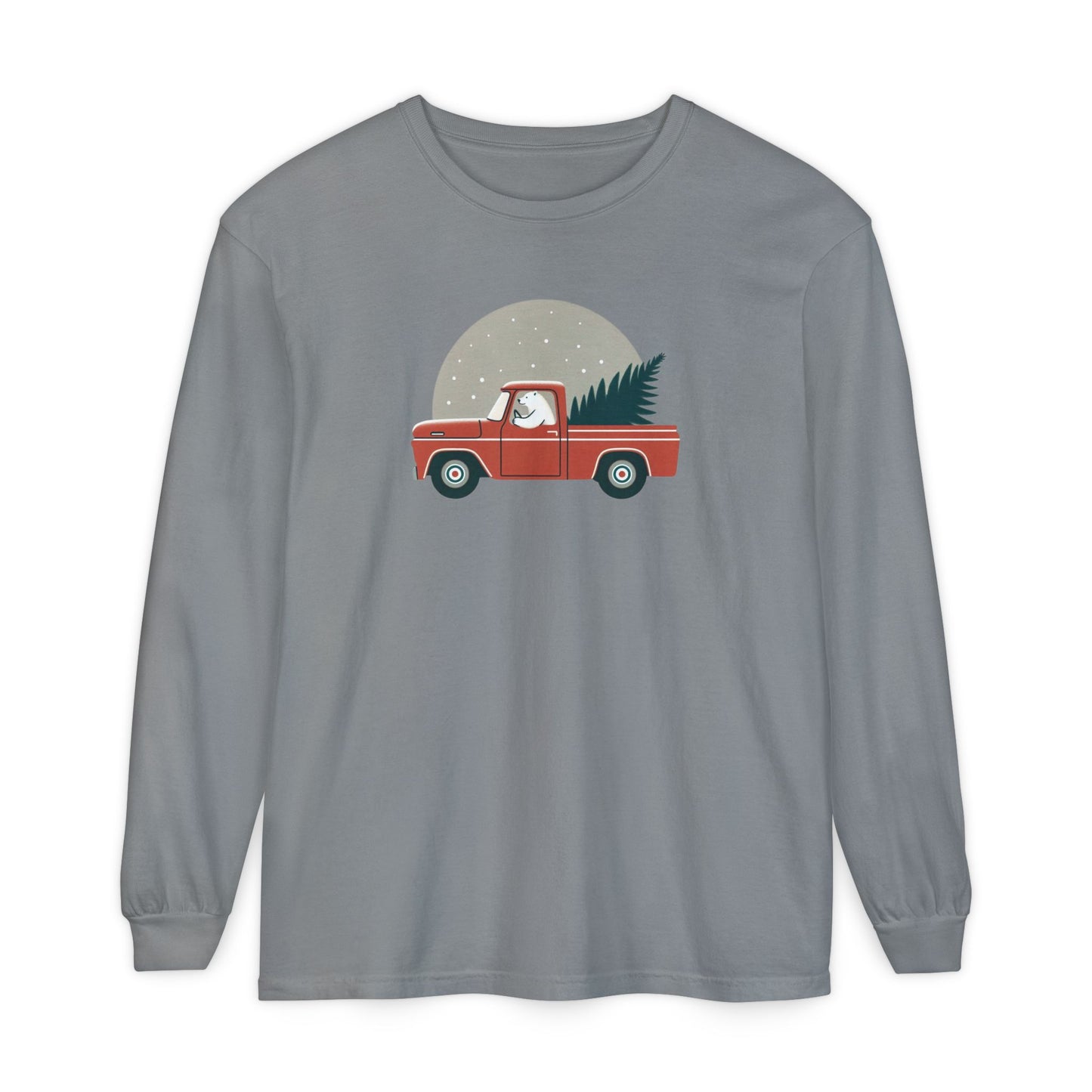 Vintage Polar Bear Christmas Truck Long Sleeve Tee
