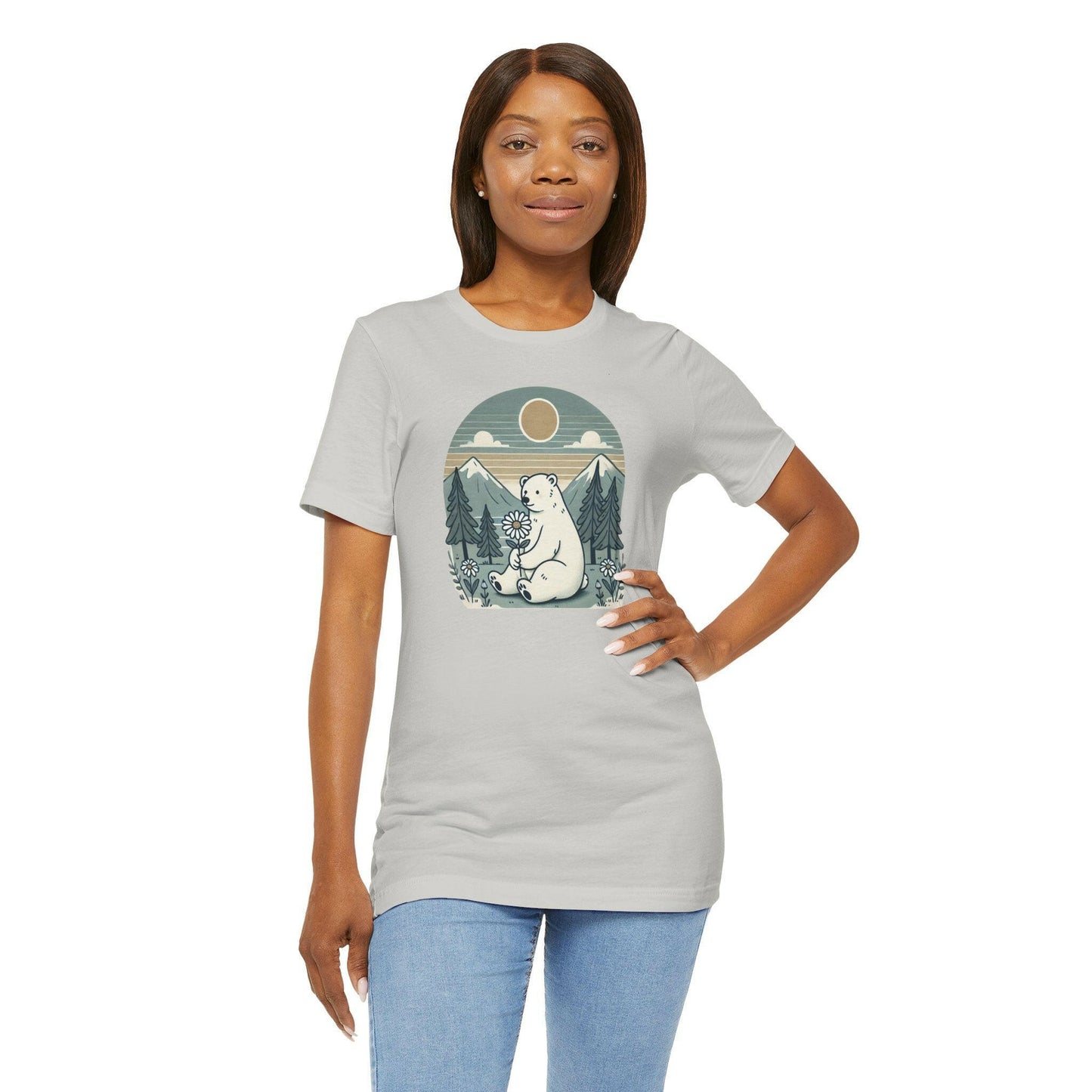 Nature Lover Tee - Polar Bear & Floral Design