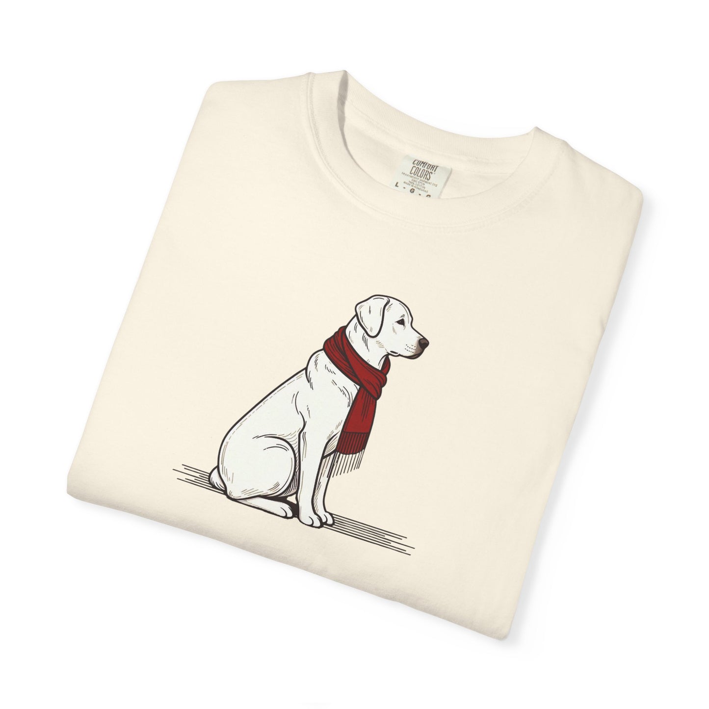 Red Scarf Dog Tee