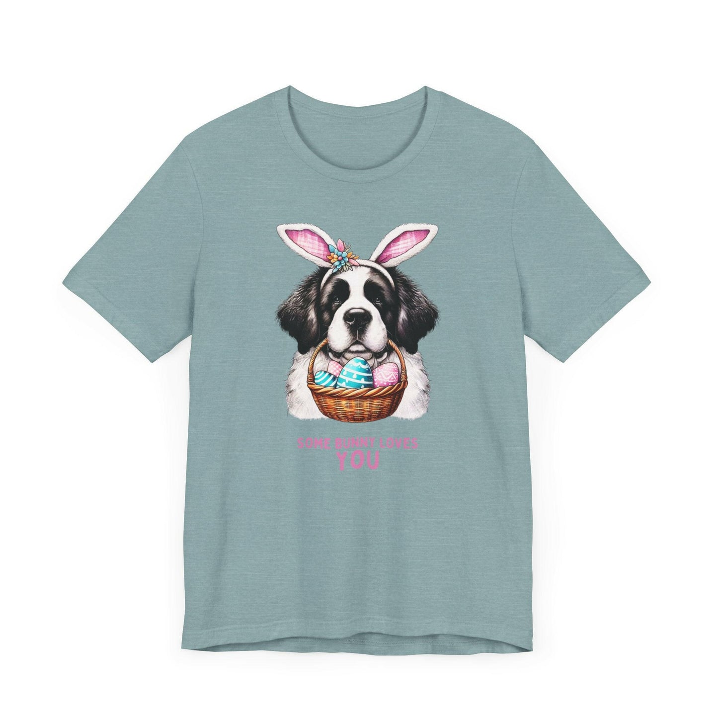 Saint Bernard Easter Bunny Unisex Tee - Some Bunny Loves You T-Shirt