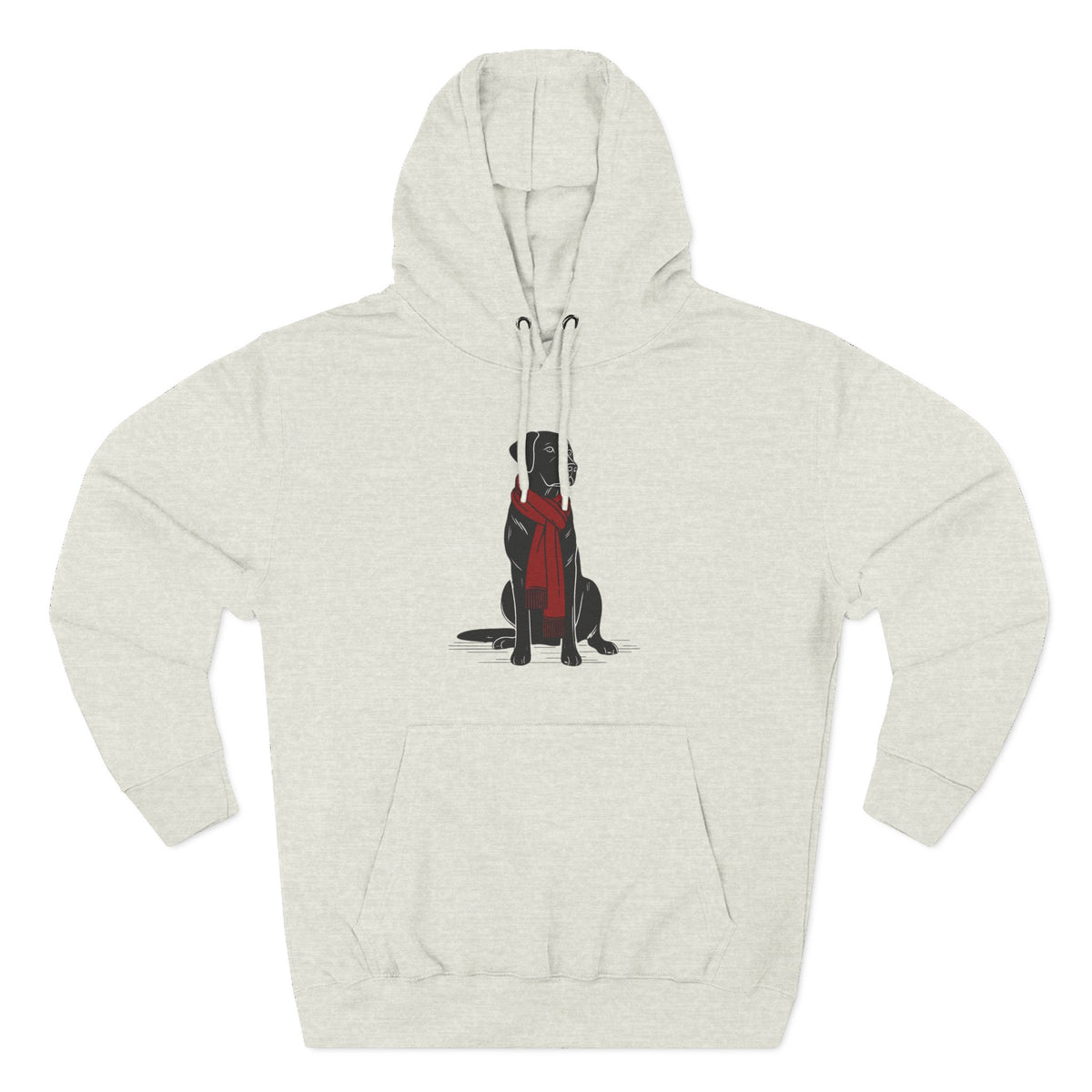 Black Lab Hoodie | Labrador Retriever Dog Sweatshirt with Red Scarf