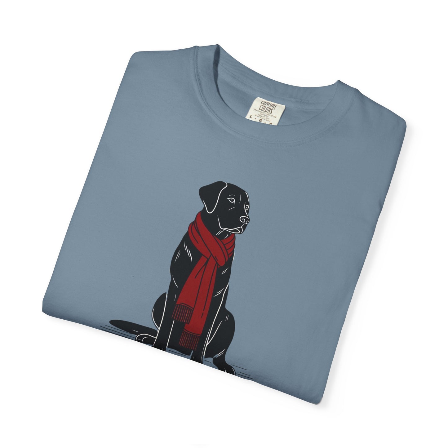 Black Lab Red Scarf Comfort Colors Tee