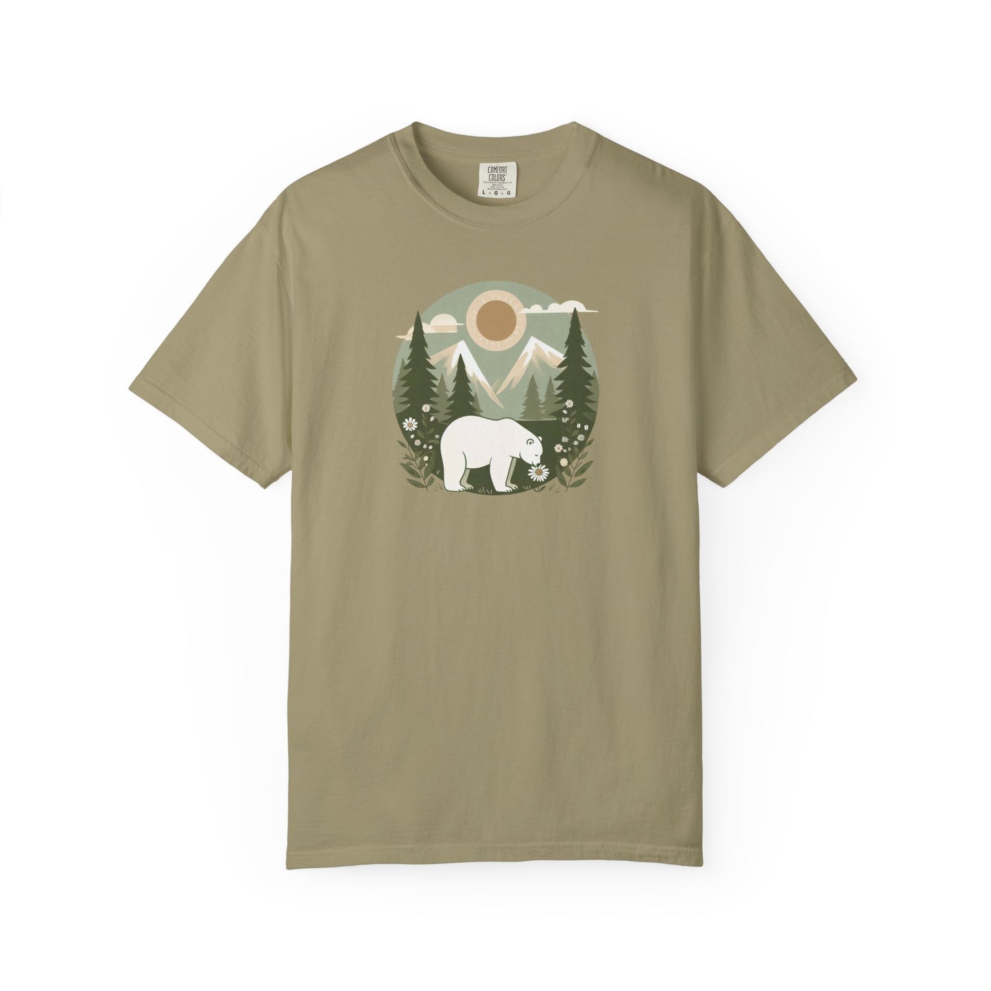 Polar Bear Evergreen Comfort Colors Tee