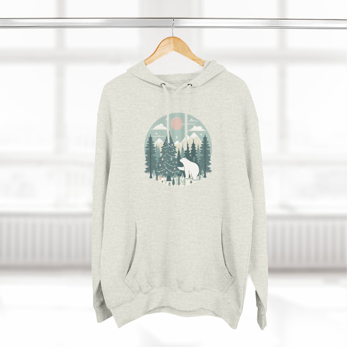 Winter Forest Polar Bear Hoodie