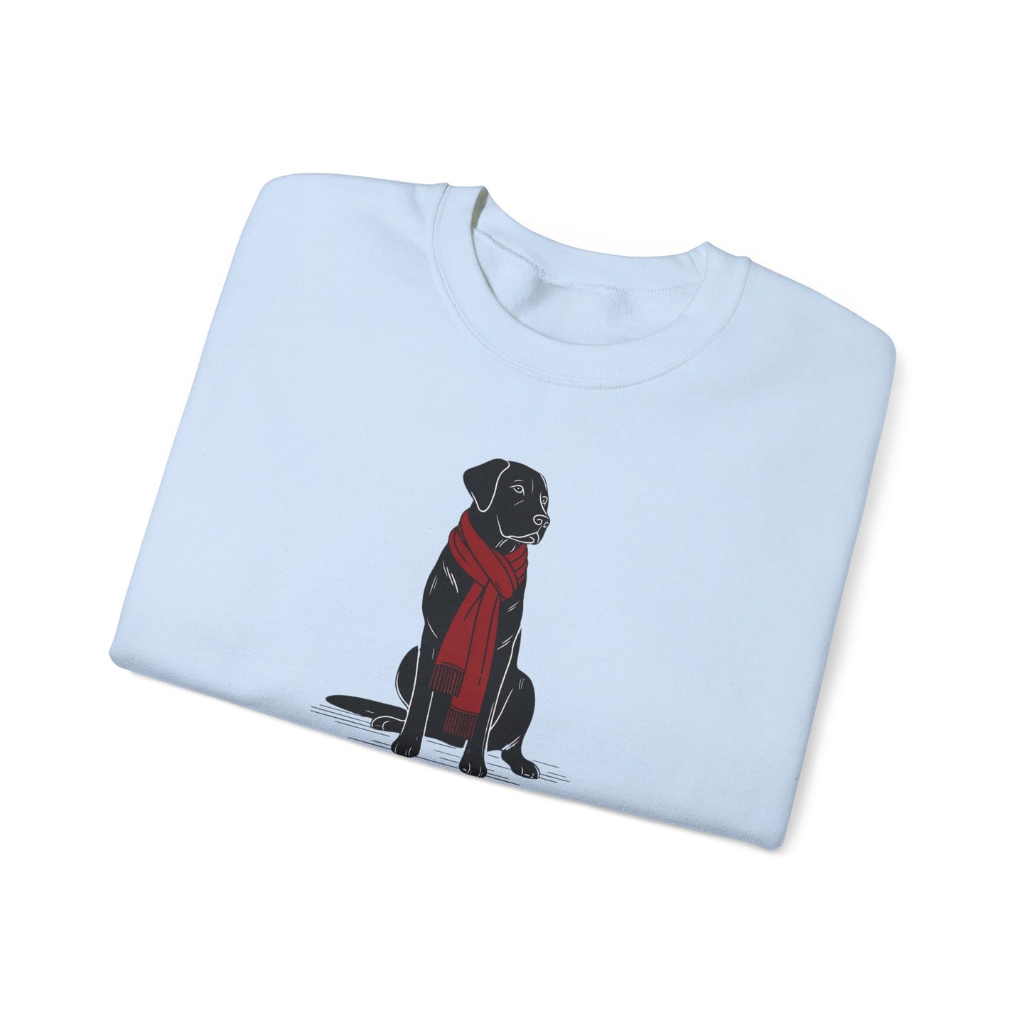 Black Lab Scarf Premium Sweatshirt | Cozy Den Edition