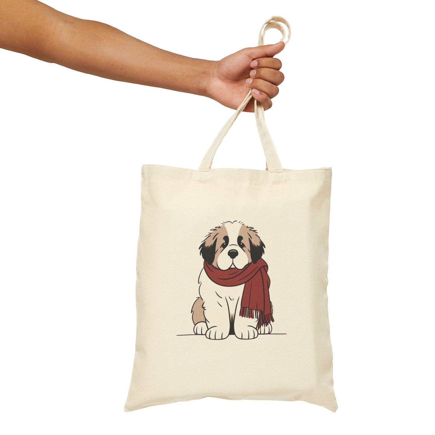 Winter Saint Bernard Tote Bag