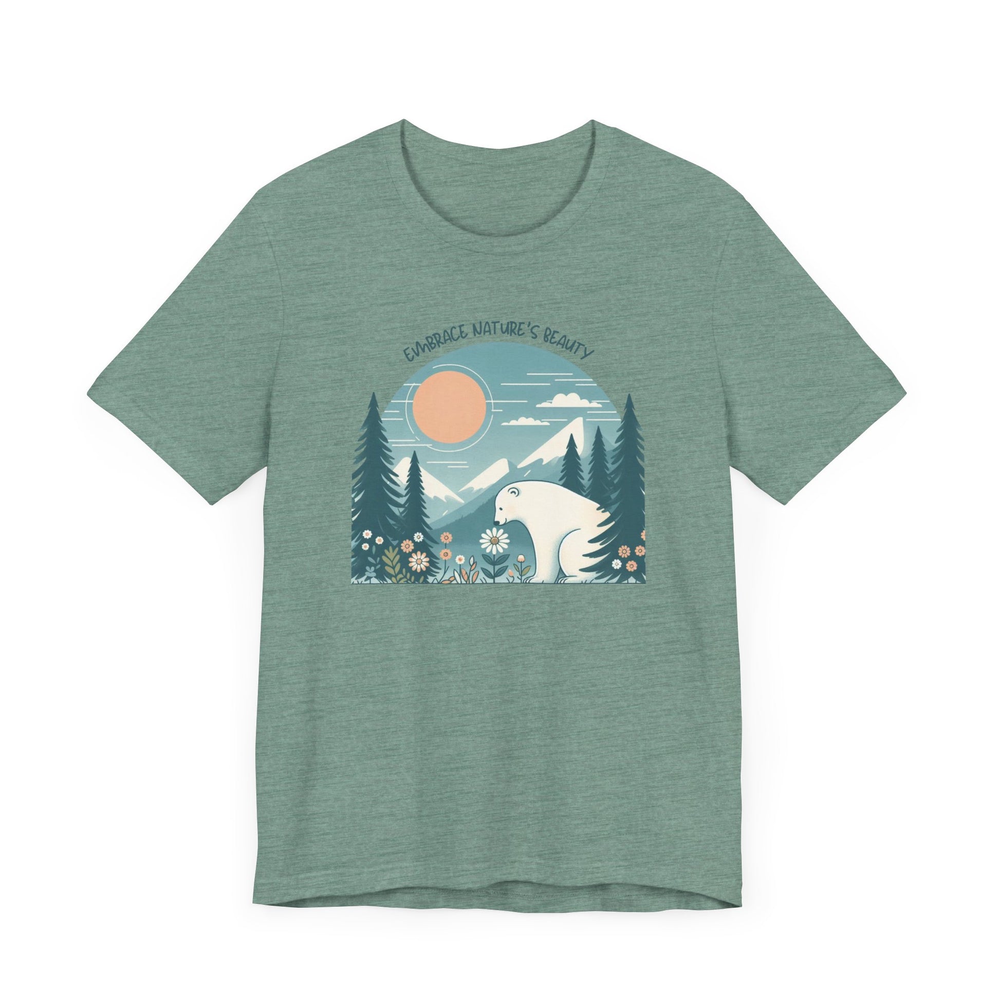 Embrace Nature’s Beauty Polar Bear Tee – Peaceful Wildflower Forest - Stompy Paws