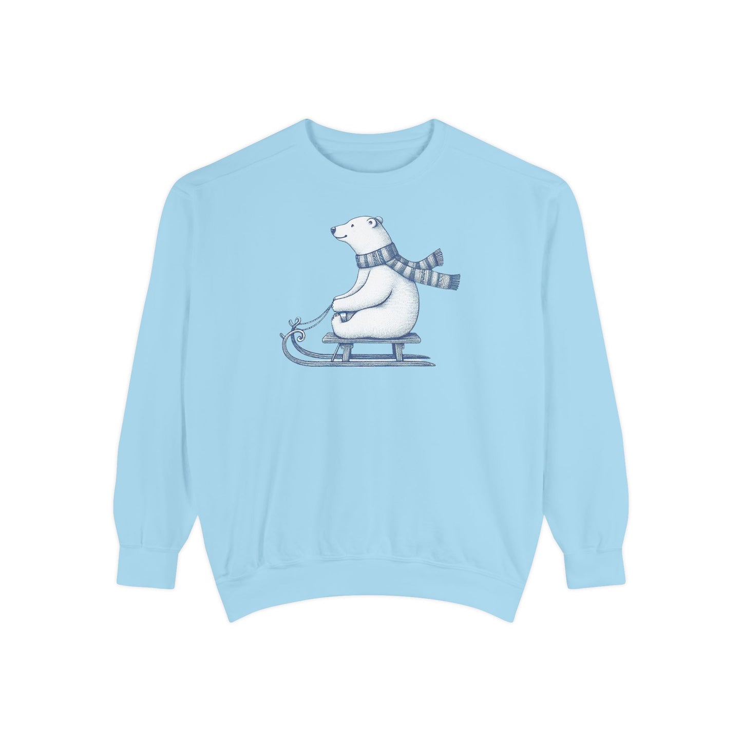 Polar Bear Sledding Comfort Colors Sweatshirt