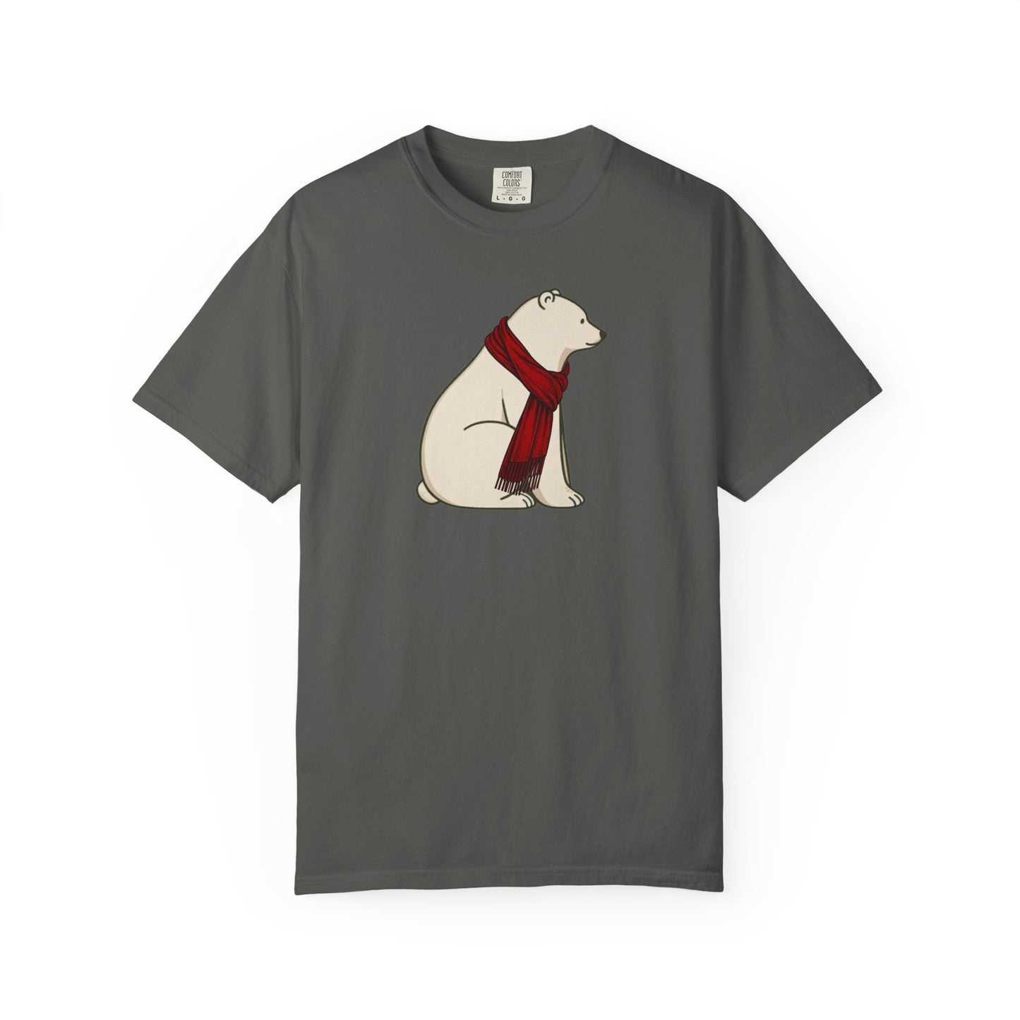 Polar Bear Scarf Comfort Colors® T-Shirt | Cozy Winter Graphic Tee