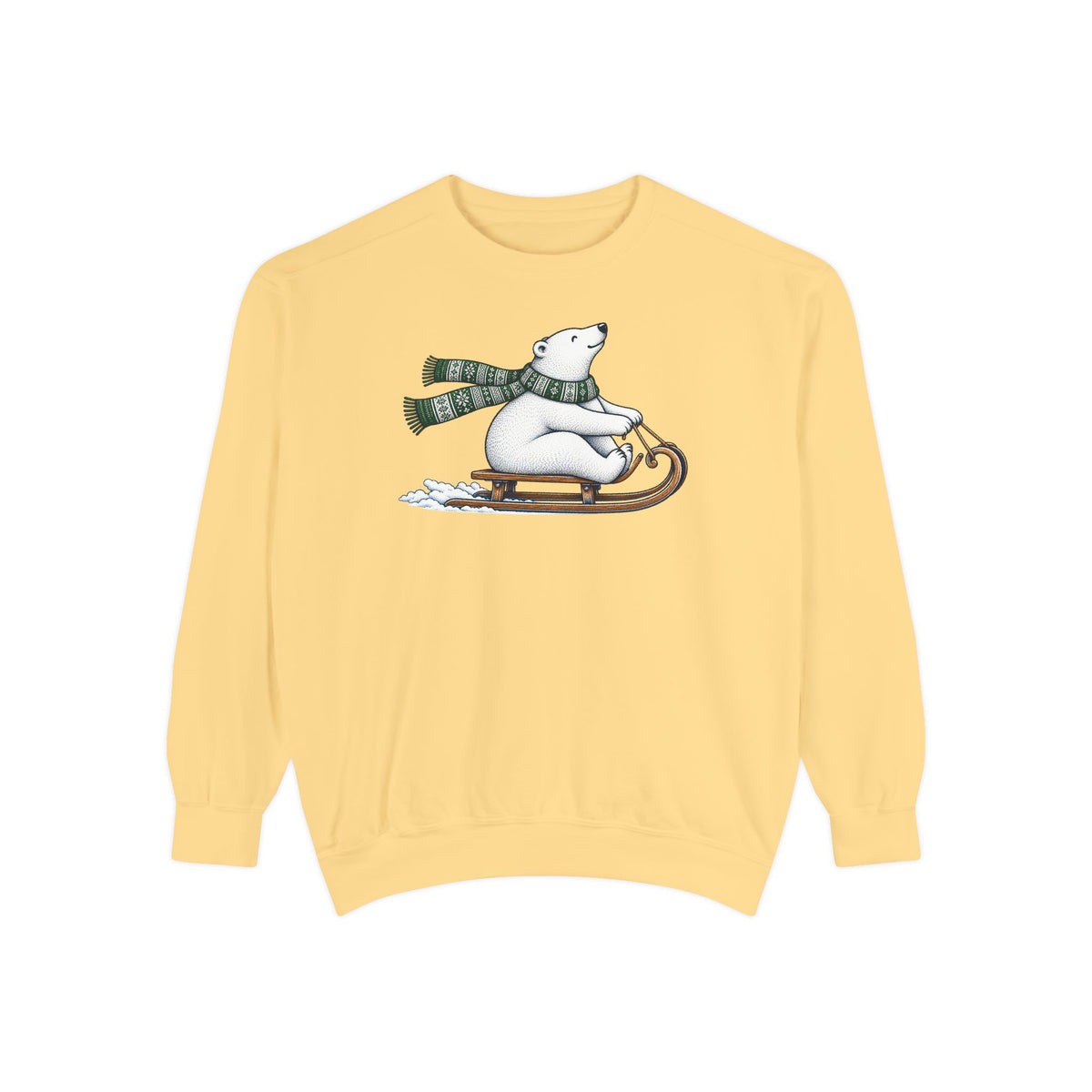 Sledding Polar Bear Sweatshirt | Cozy Winter Bear