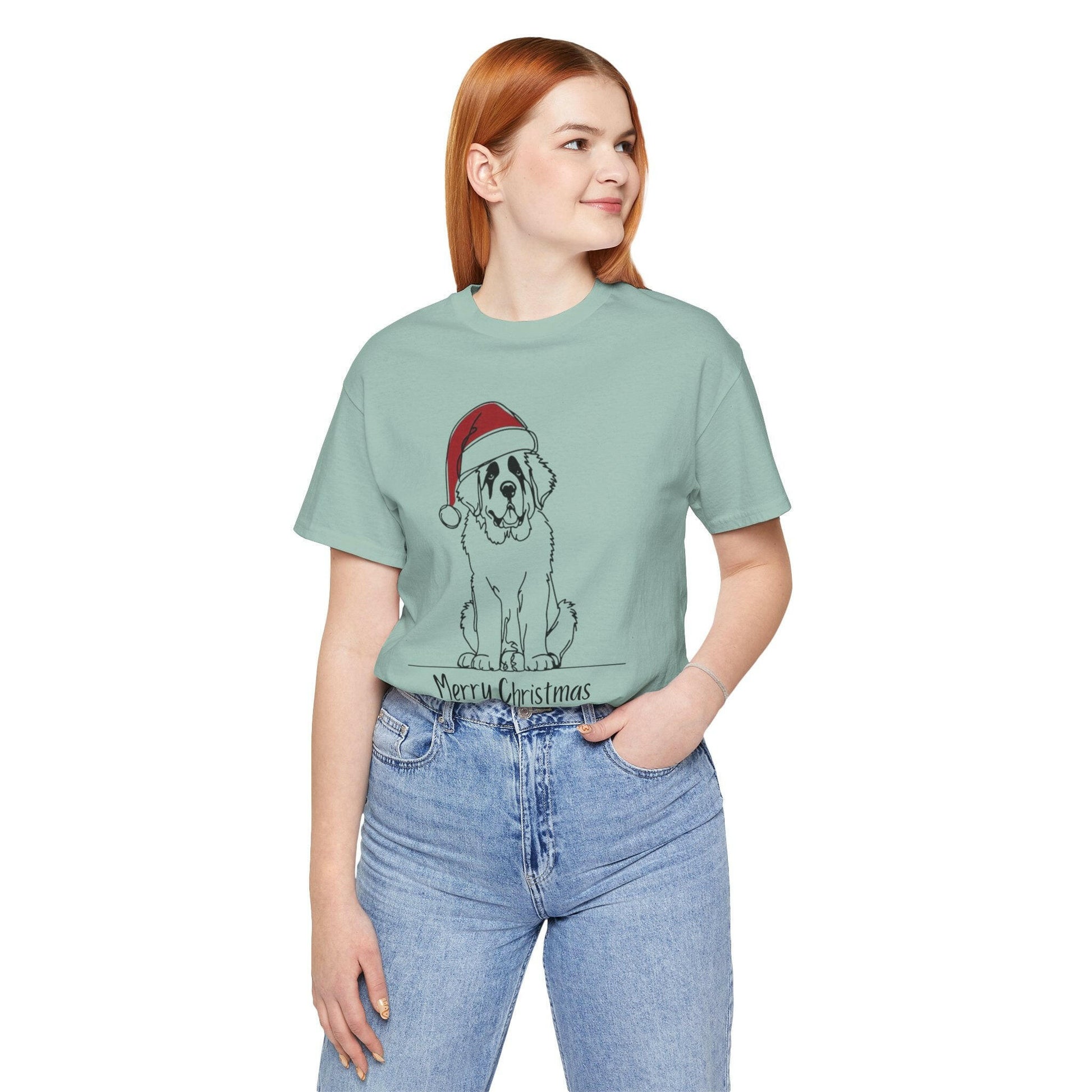 Merry Christmas Saint Bernard Dog Tee - Stompy Paws