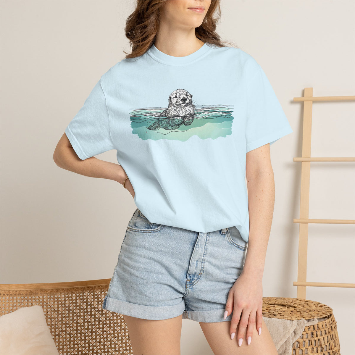 Sea Otter T-Shirt | Otter in the Water Comfort Colors Tee