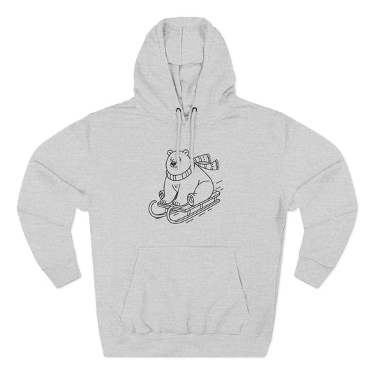 Polar Bear Sledding Hoodie | Cute Christmas Winter Sweatshirt