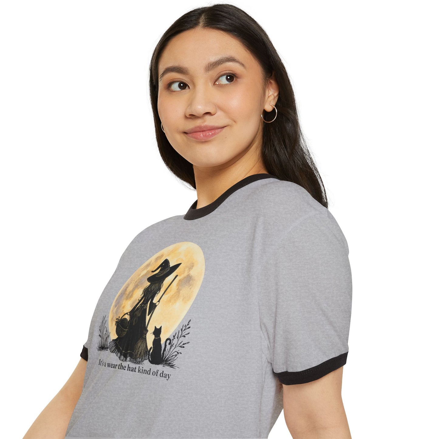 It's a Wear the Hat Kind of Day | Vintage Witch Ringer T-Shirt