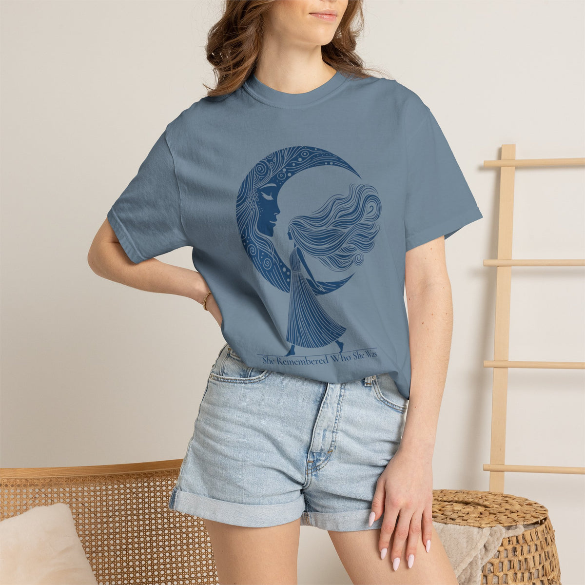 Moon Goddess "She Remembered Who She Was" Comfort Colors T-Shirt