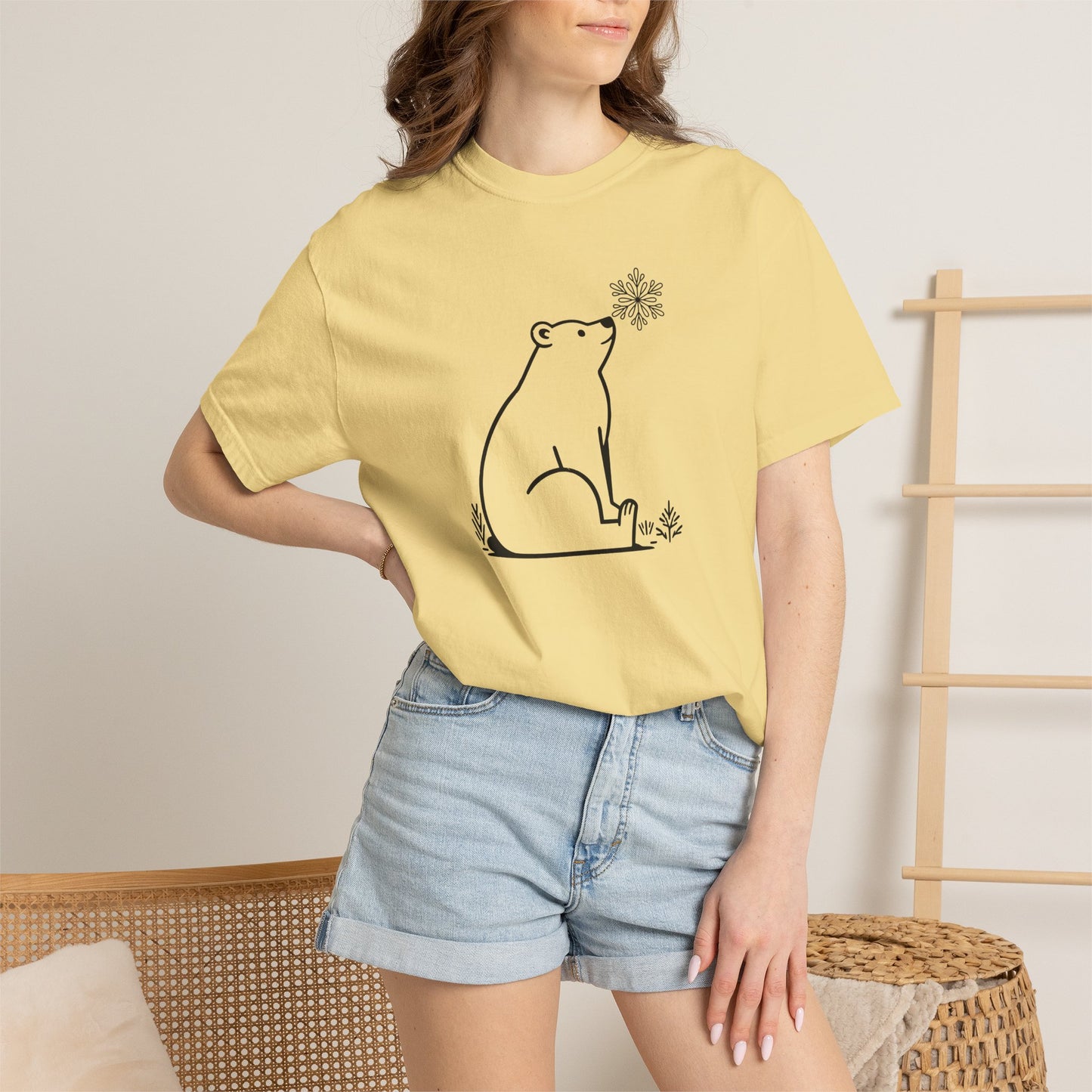 Comfort Colors Polar Bear Snowflake Tee