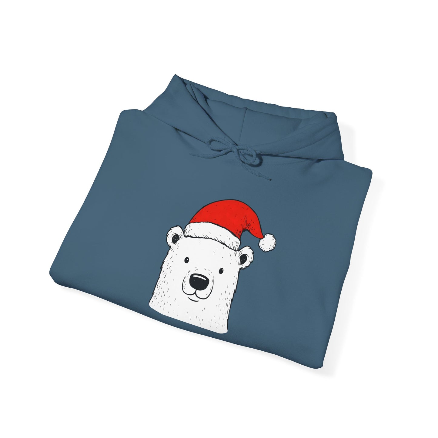 Cute Polar Bear Santa Hat Hoodie