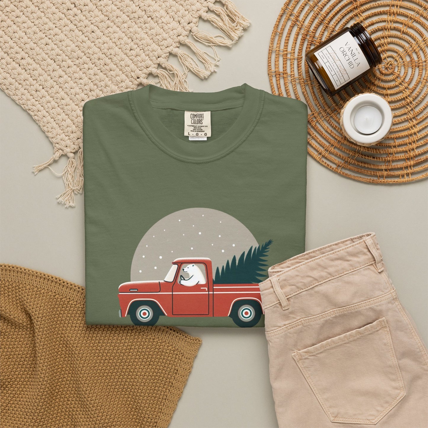 Vintage Polar Bear Christmas Truck Tee