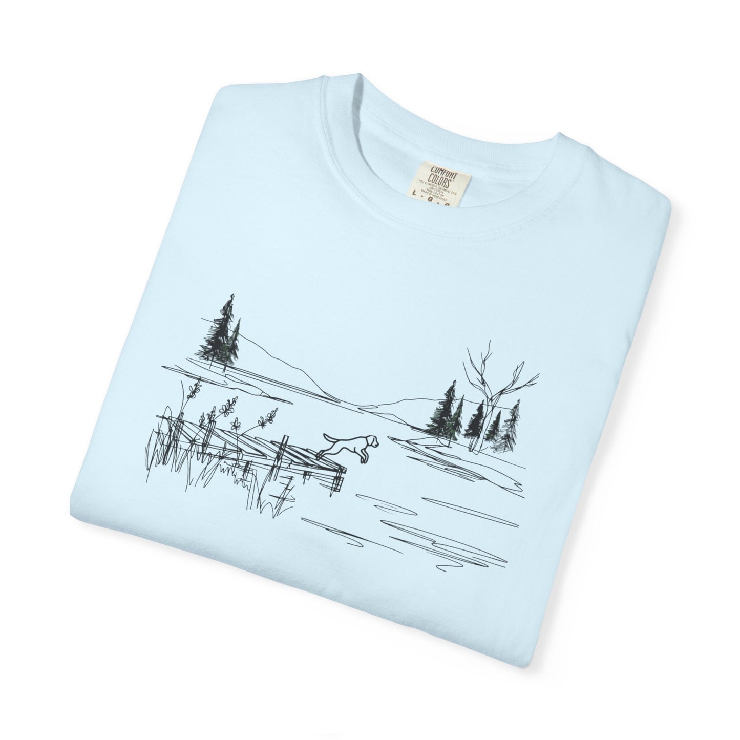 Minimalist Lake Dog Comfort Colors Tee