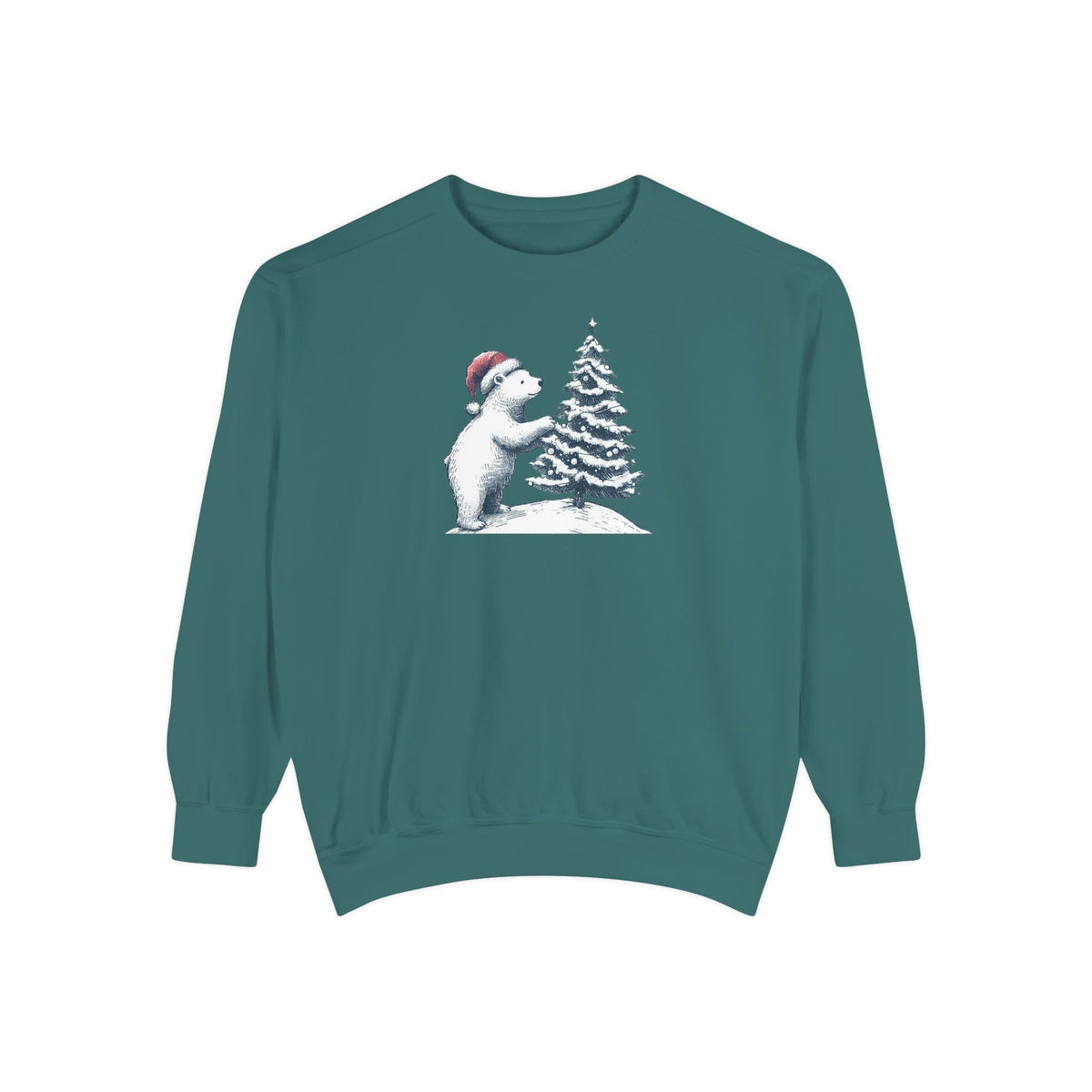 Comfort Colors Polar Bear Christmas Tree Sweatshirt