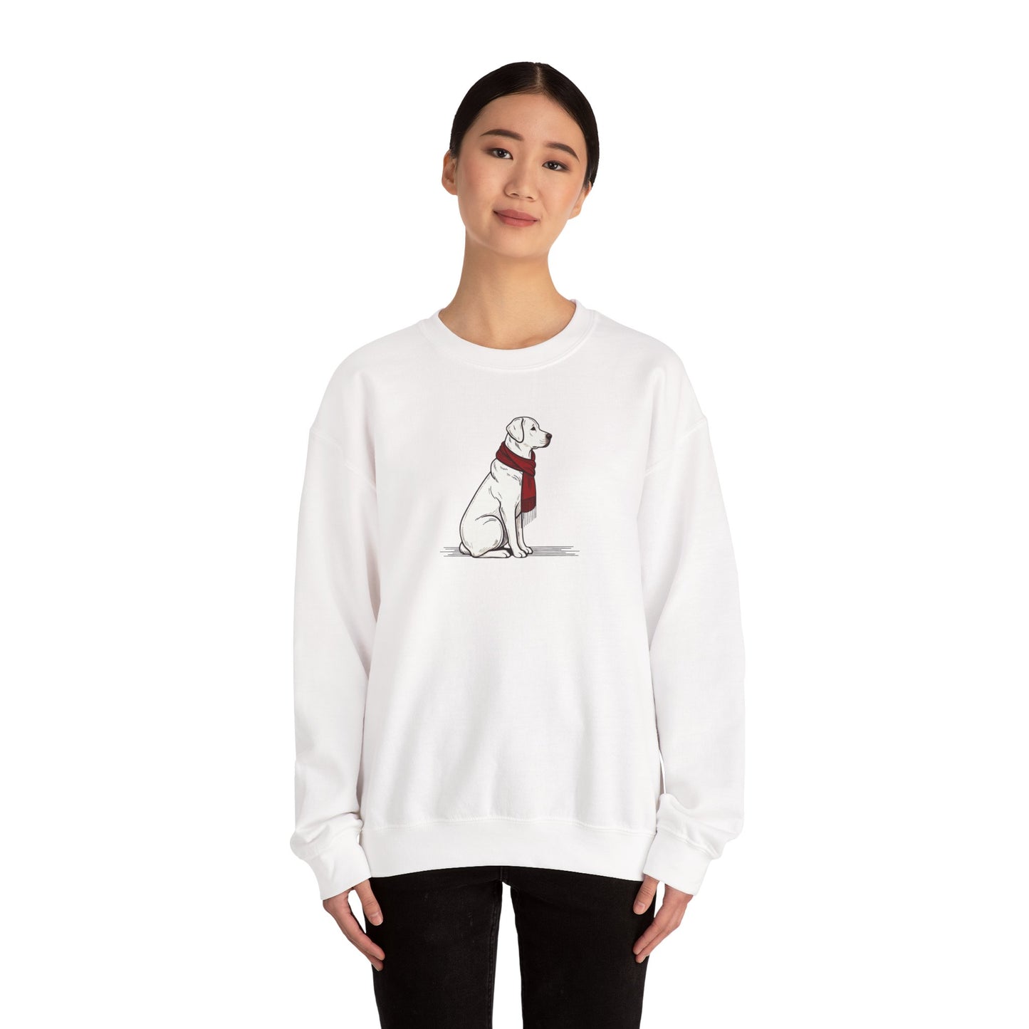 Yellow Lab Scarf Premium Sweatshirt | Cozy Den Edition