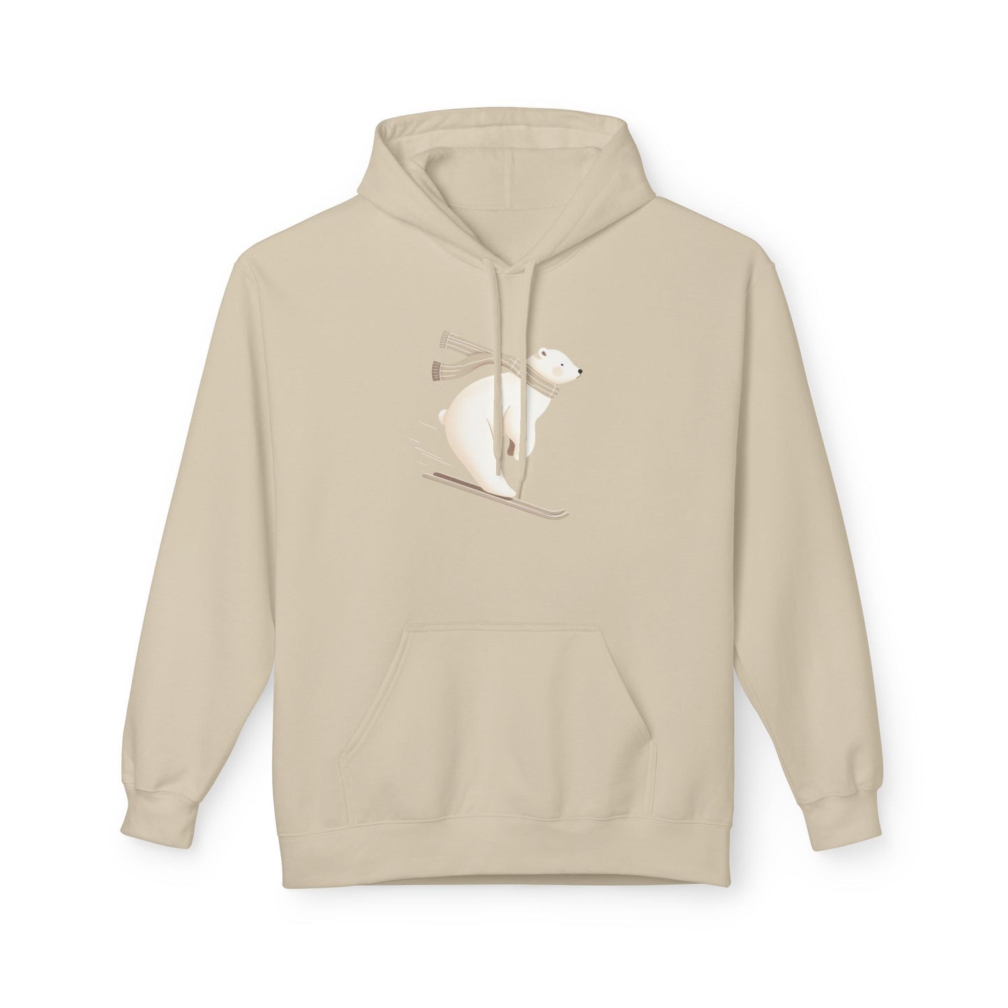 Skiing Polar Bear Winter Hoodie