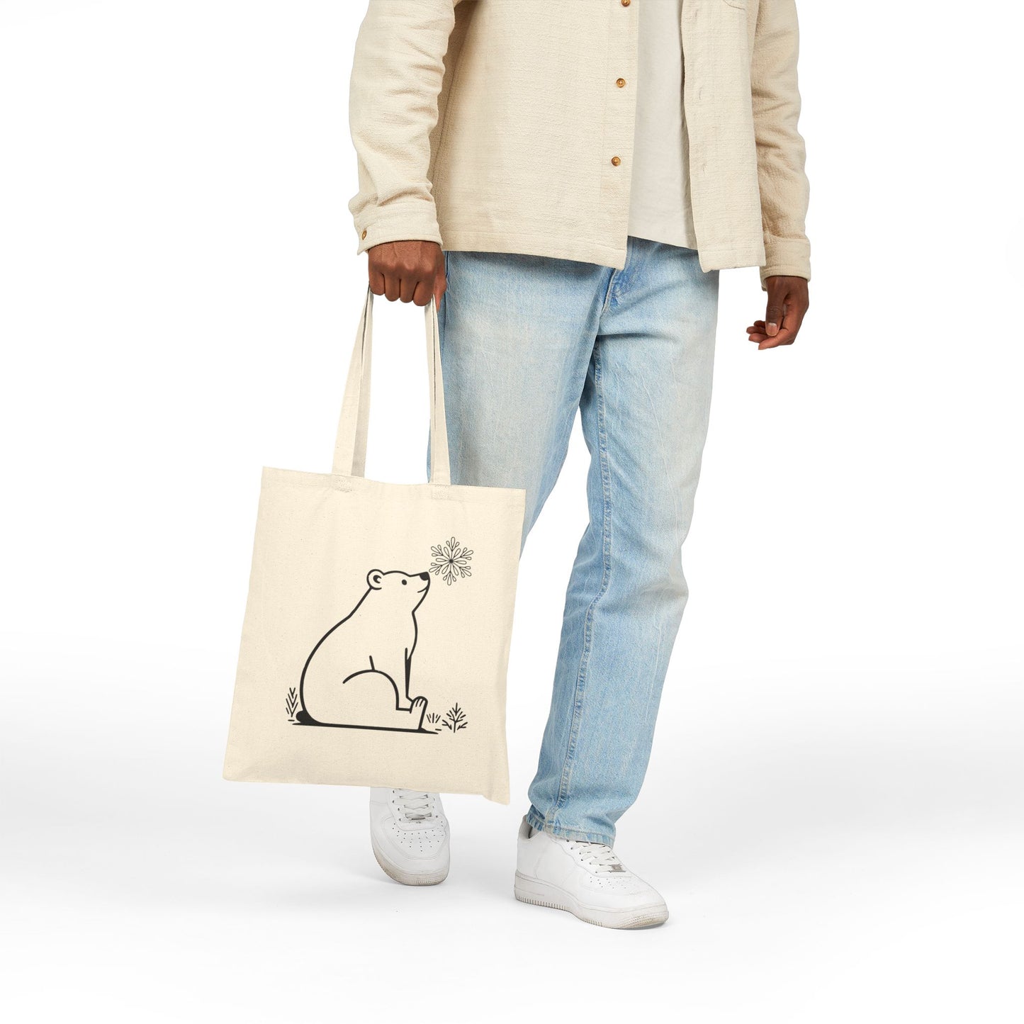 Snowflake Polar Bear Tote Bag