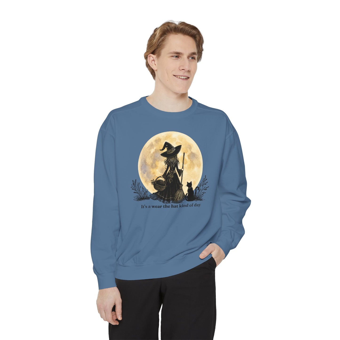 It's a Wear the Hat Kind of Day | Cozy Witch Crewneck Sweatshirt