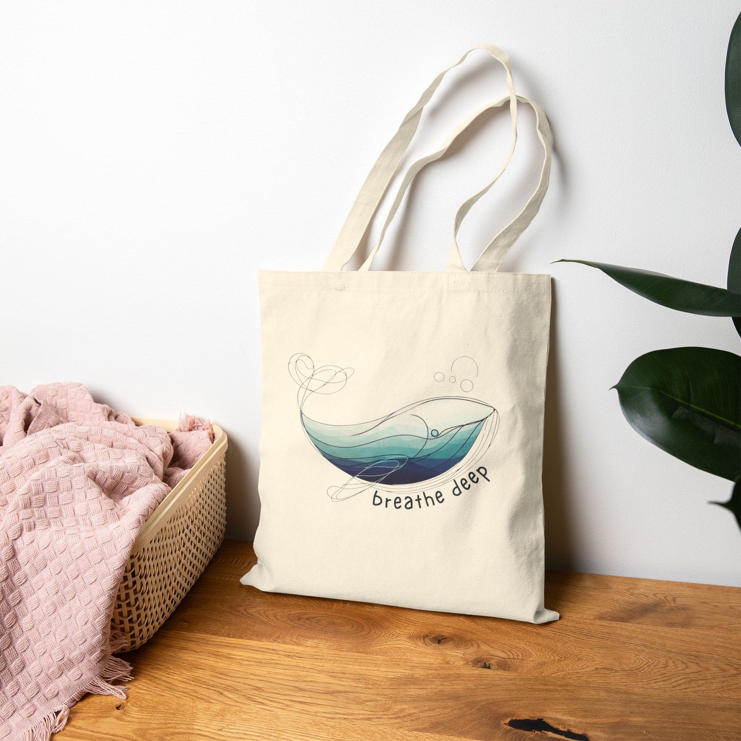 Breathe Deep Whale Tote Bag
