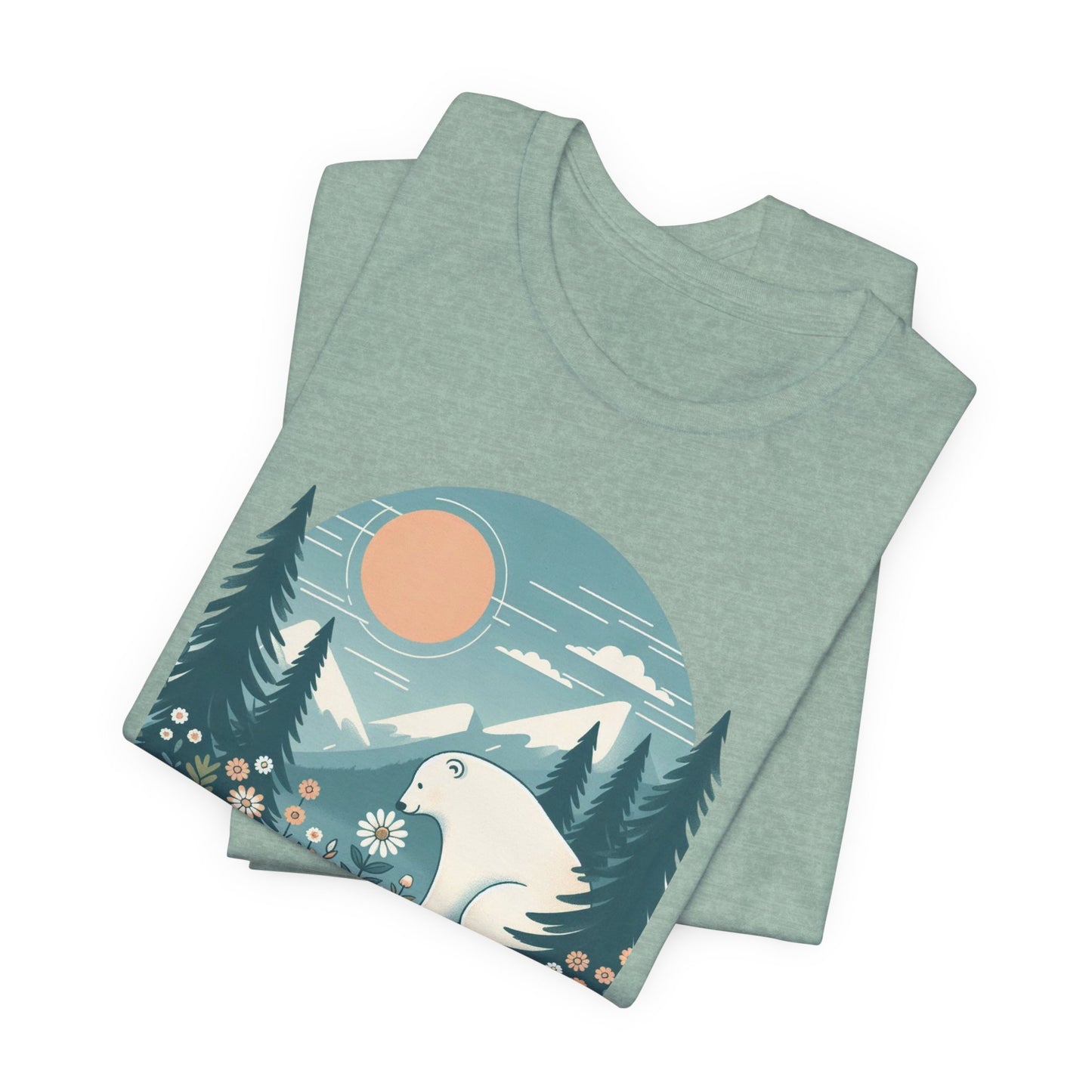 Polar Bear Mountain Nature Tee| Polar Bear Wildflower Graphic