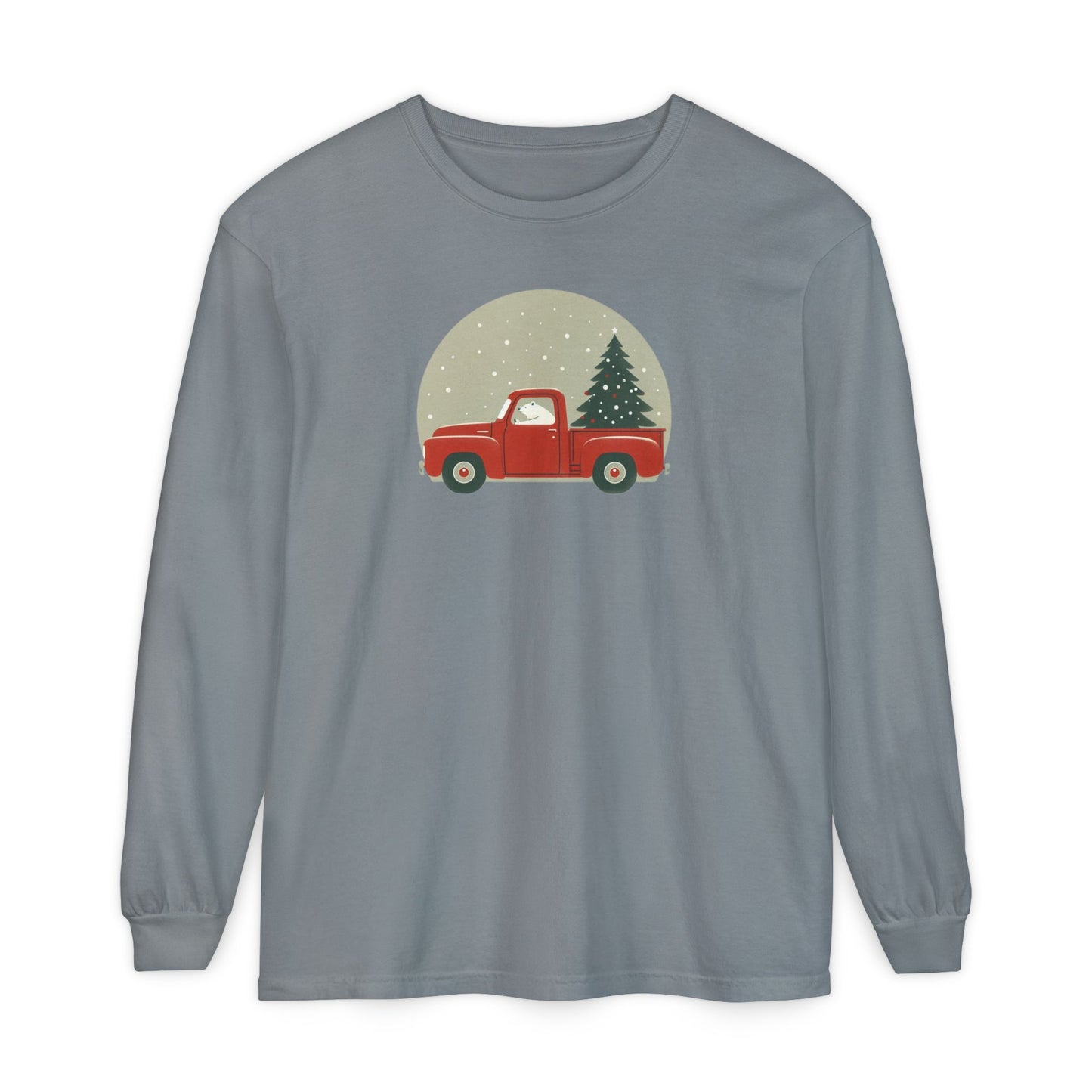 Snow Globe Delivery, Polar Bear Christmas Truck Design Long Sleeve