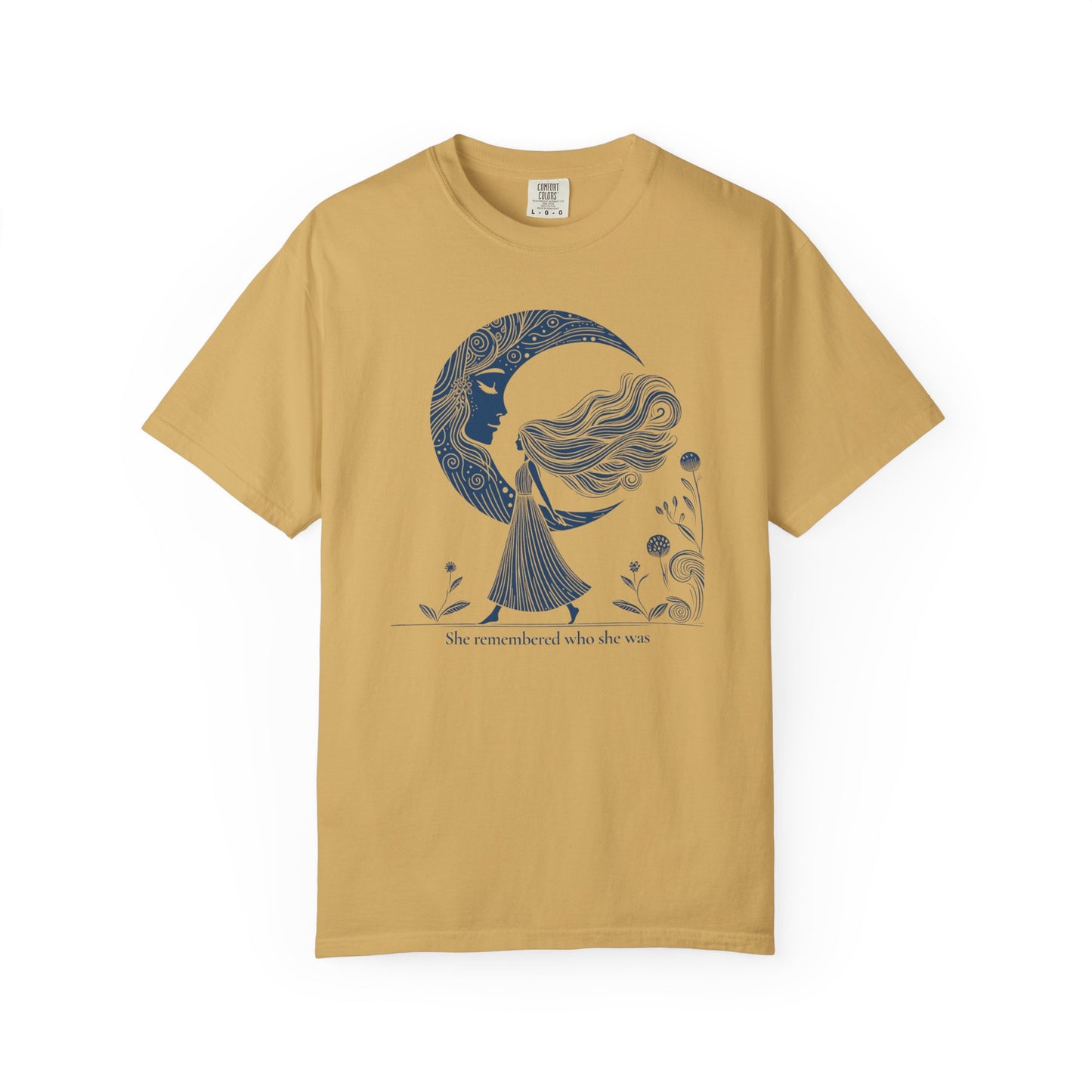 Moon Goddess "She Remembered Who She Was" Comfort Colors T-Shirt