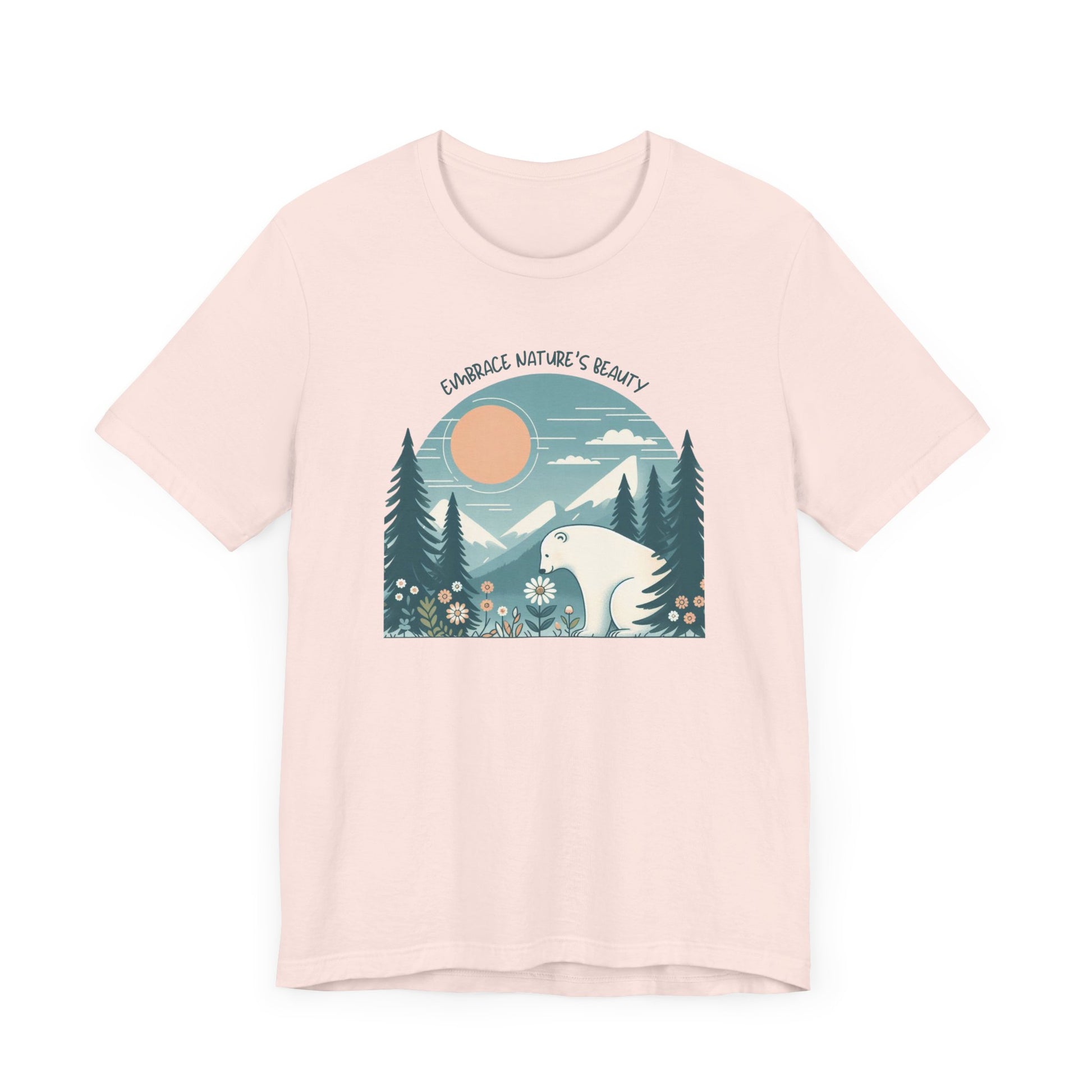 Embrace Nature’s Beauty Polar Bear Tee – Peaceful Wildflower Forest - Stompy Paws