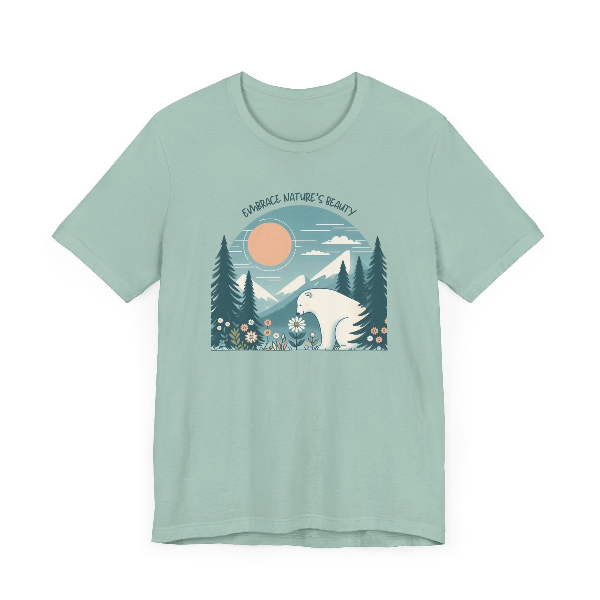 Embrace Nature’s Beauty Polar Bear Tee – Peaceful Wildflower Forest - Stompy Paws