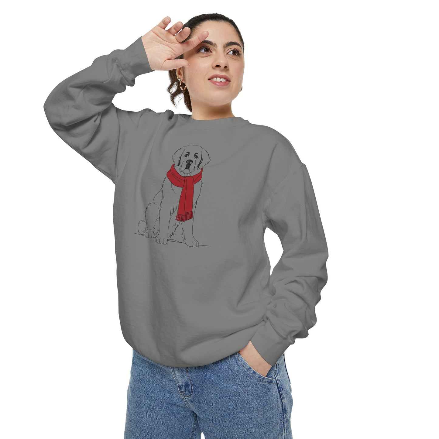 Great Pyrenees Winter Scarf Sweatshirt