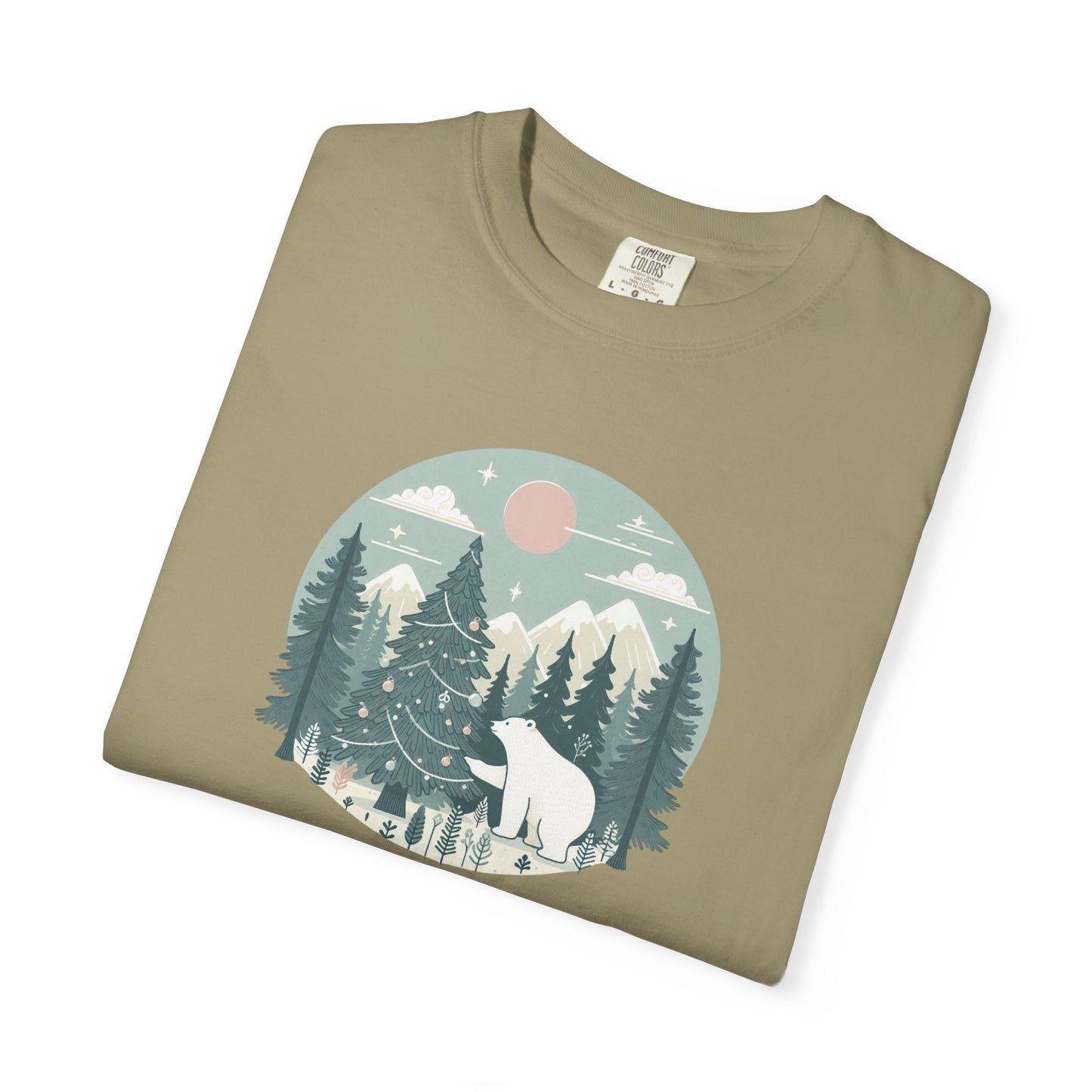 Winter Forest Polar Bear Comfort Colors Tee