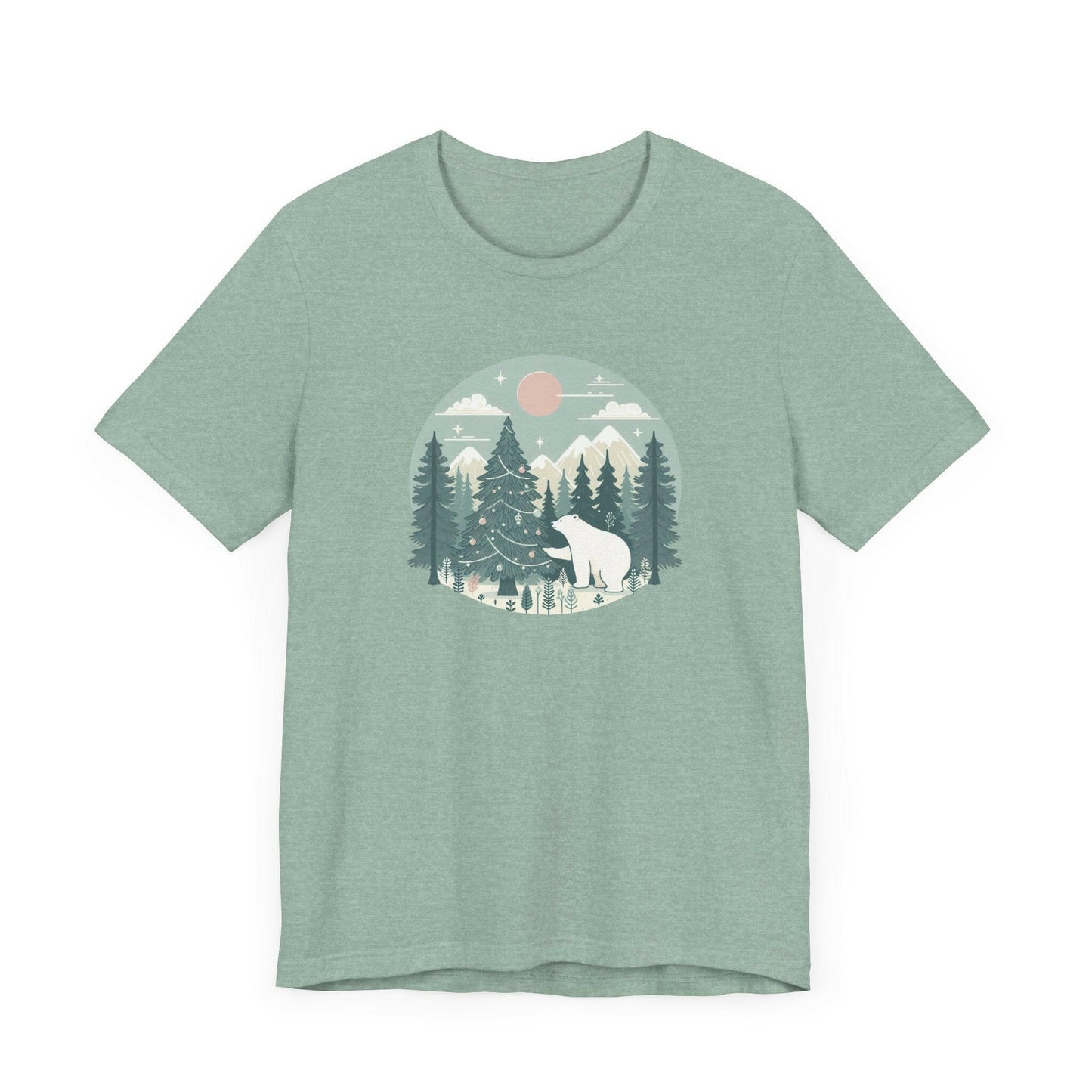 Polar Bear Decorating Christmas Tree Tee - Stompy Paws